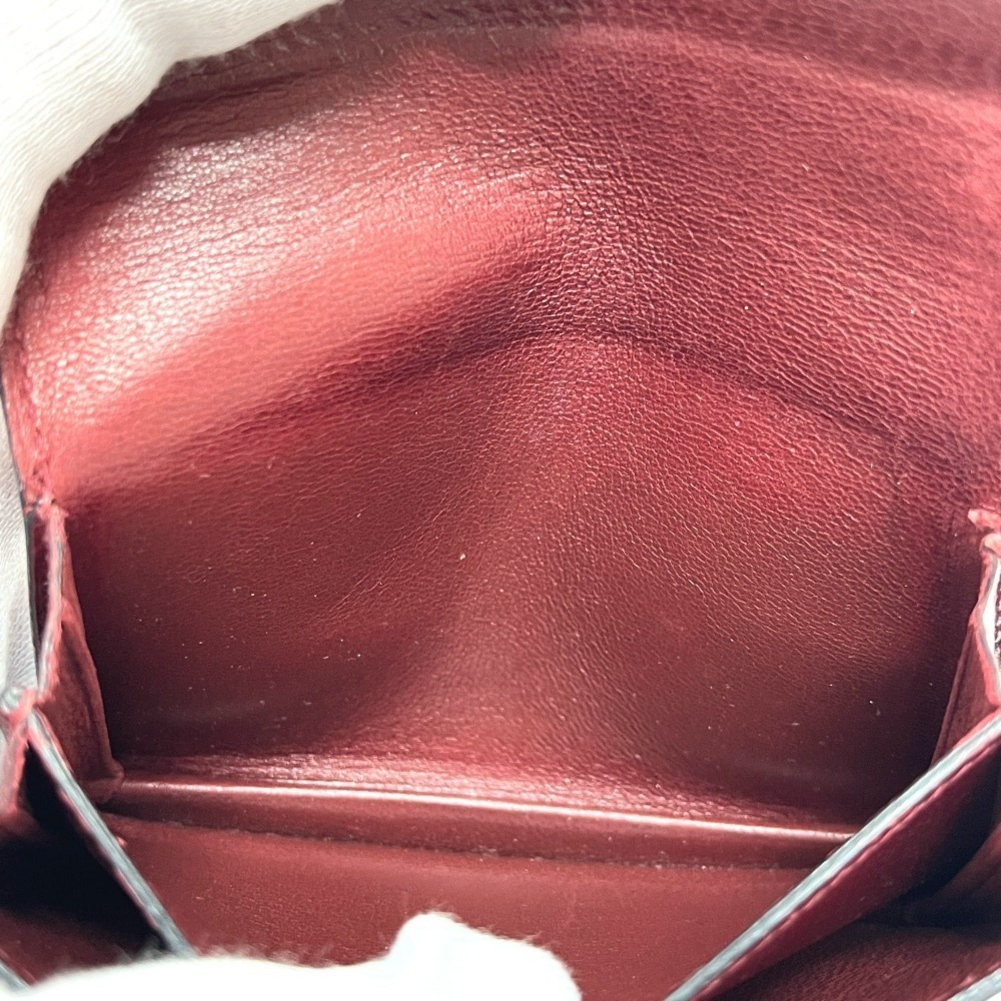 Hermes Hermes Sellier Business Card Holder, Leather, Women's, Rouge H, Silver Hardware Size ONE SIZE - 8 Thumbnail