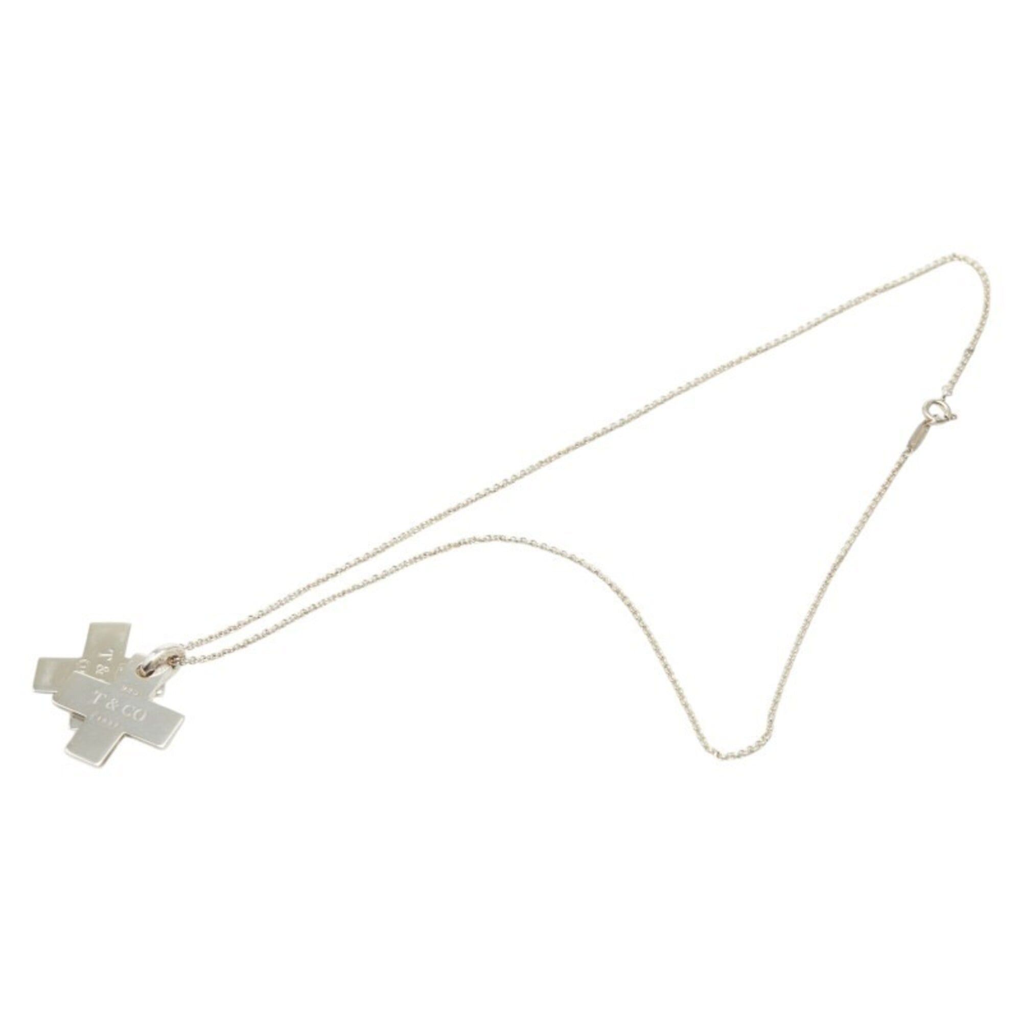 Tiffany & Co. Tiffany & Co. Double Cross Pendant Necklace, SV925 Silver, Women's. Size ONE SIZE - 4 Thumbnail