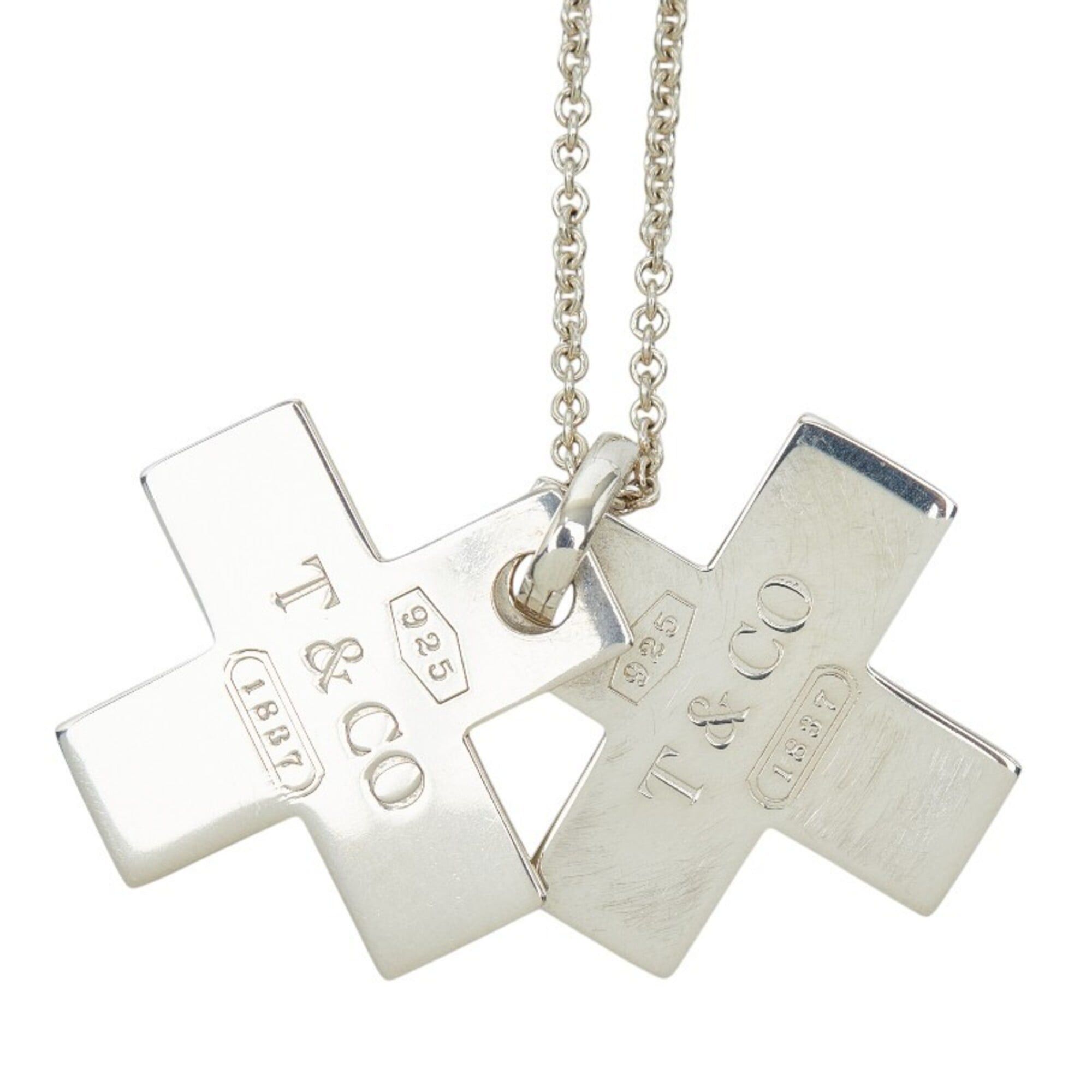 Tiffany & Co. Tiffany & Co. Double Cross Pendant Necklace, SV925 Silver, Women's. Size ONE SIZE - 2 Thumbnail