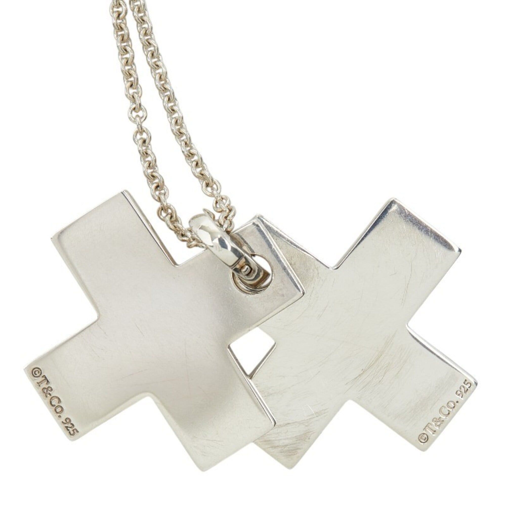 Tiffany & Co. Tiffany & Co. Double Cross Pendant Necklace, SV925 Silver, Women's. Size ONE SIZE - 3 Thumbnail