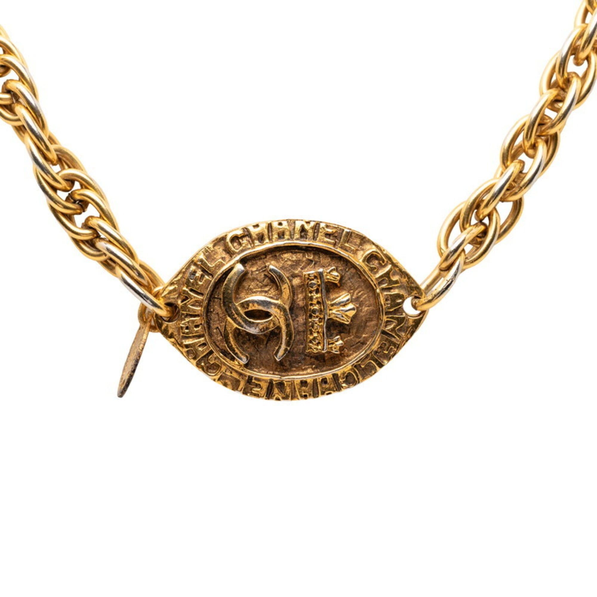 Chanel Chanel Coco Mark Long Necklace, Gold Plated, Women's CHANEL Size ONE SIZE - 2 Thumbnail