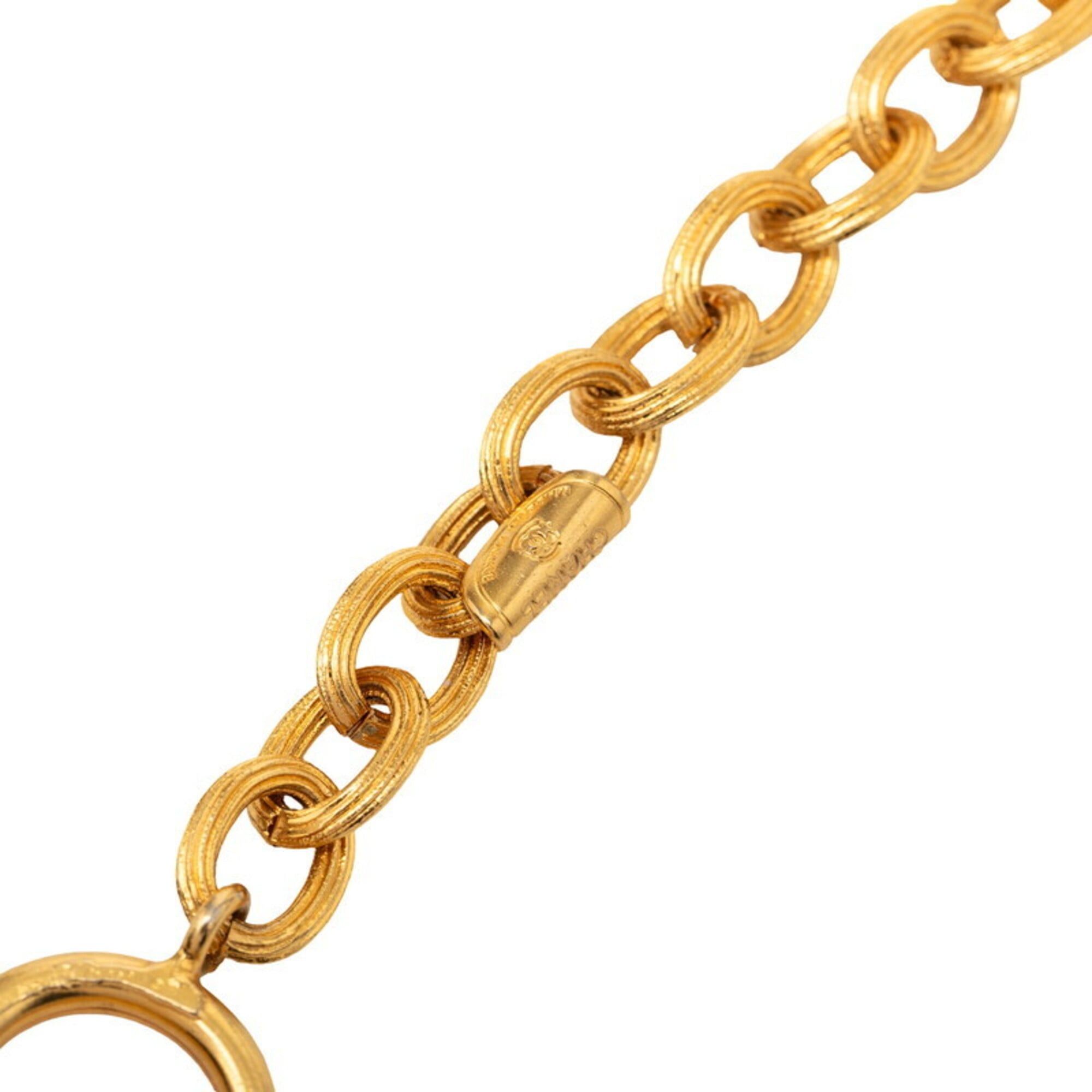 Chanel Chanel Coco Mark Lion Motif Long Necklace, Gold Plated, Women's CHANEL Size ONE SIZE - 5 Thumbnail