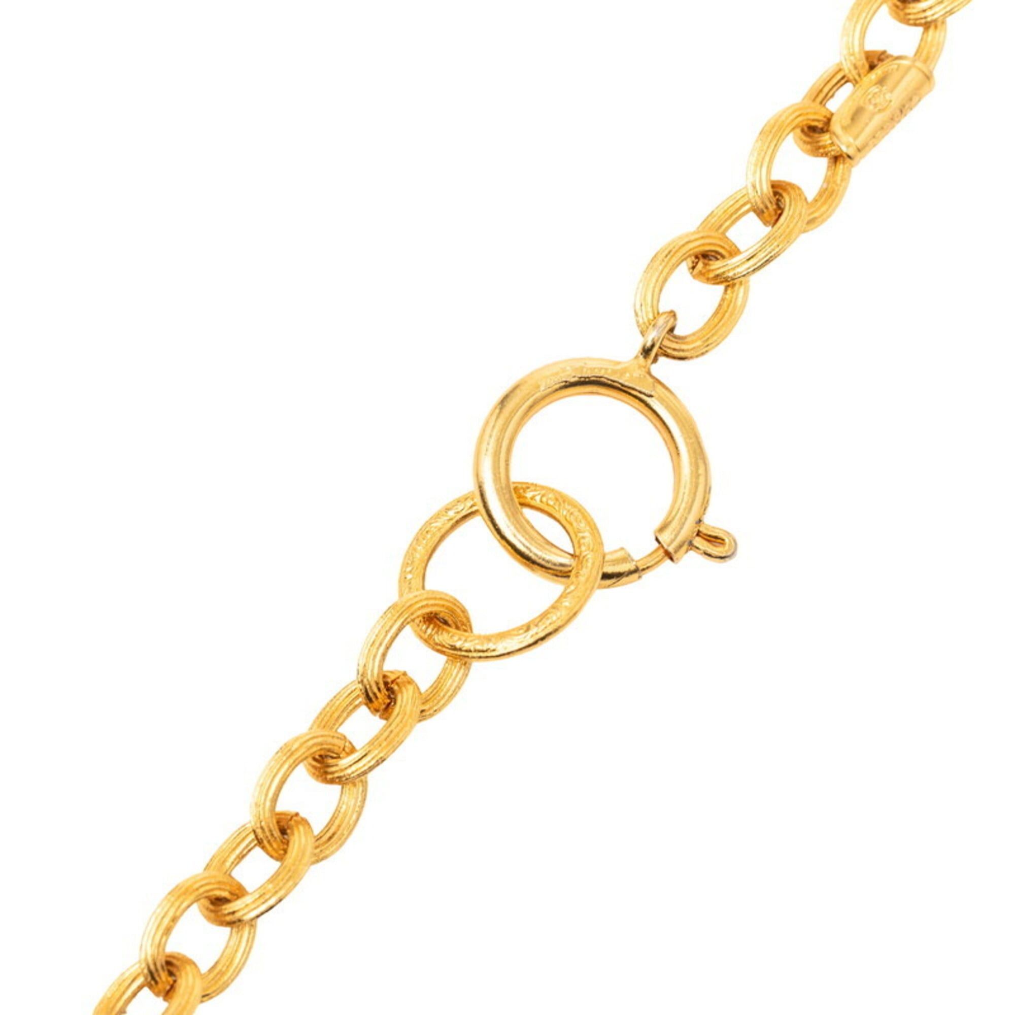 Chanel Chanel Coco Mark Lion Motif Long Necklace, Gold Plated, Women's CHANEL Size ONE SIZE - 4 Thumbnail