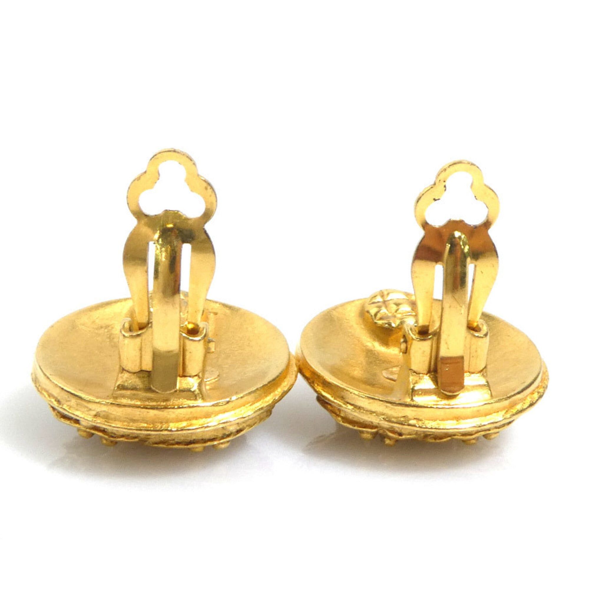 Chanel Chanel earrings, Coco Mark design, metal, gold, women's, free shipping, e61709a Size ONE SIZE - 5 Thumbnail