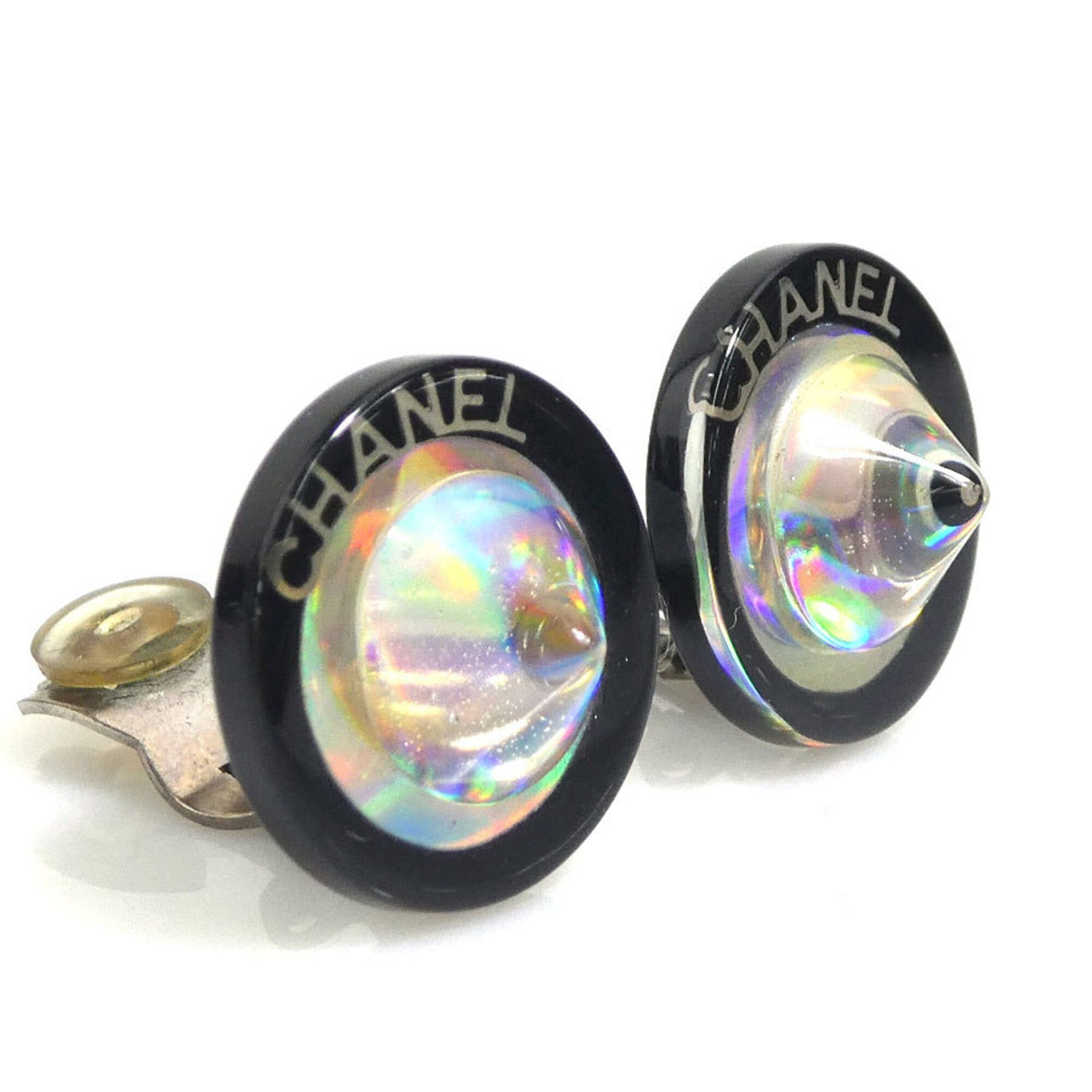 Chanel Chanel earrings, resin and metal, clear, black, silver, for women. Free shipping. e61711a Size ONE SIZE - 2 Thumbnail