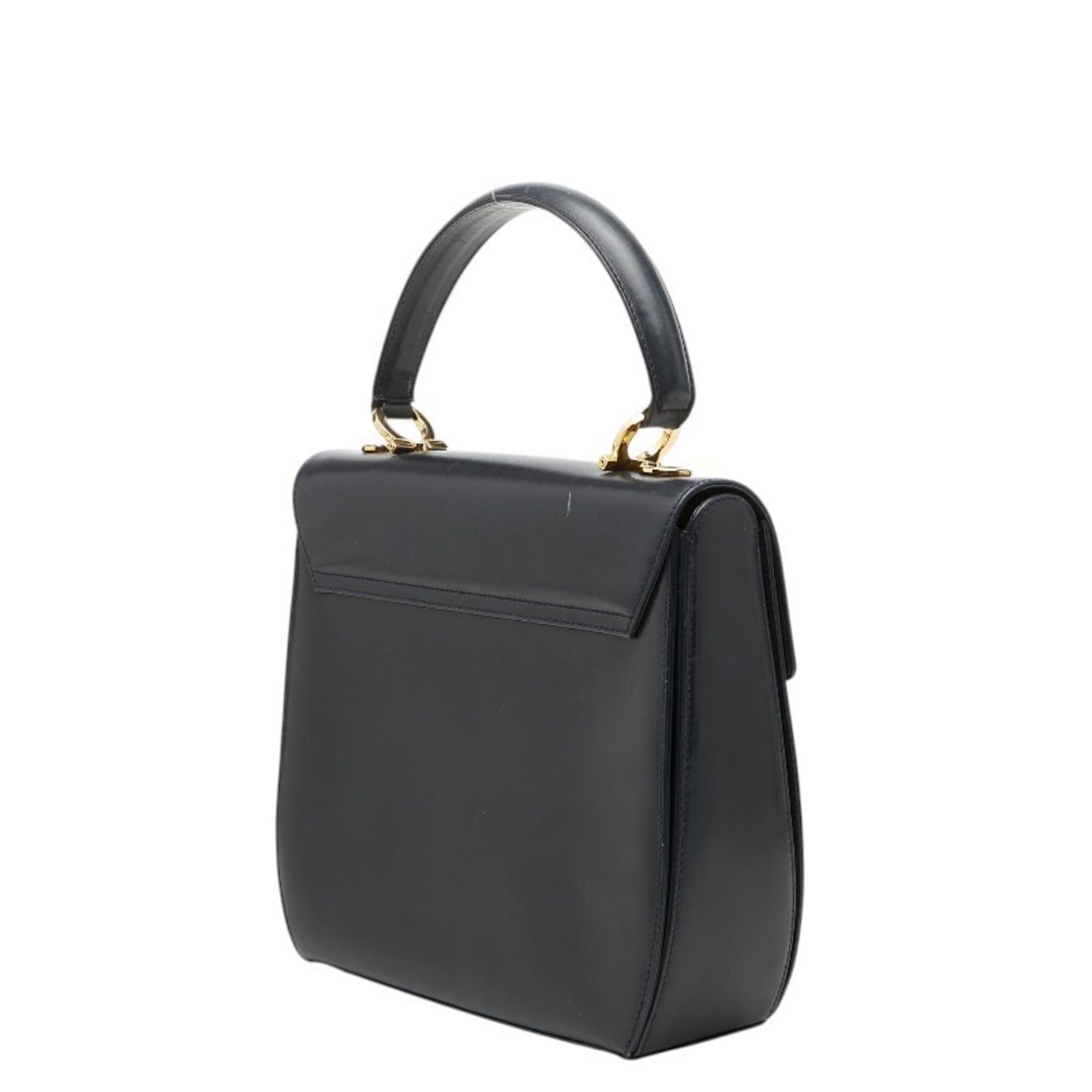 Salvatore Ferragamo Salvatore Ferragamo Gancini Handbag Shoulder Bag 2-Way Navy Leather Women's Size ONE SIZE - 2 Thumbnail