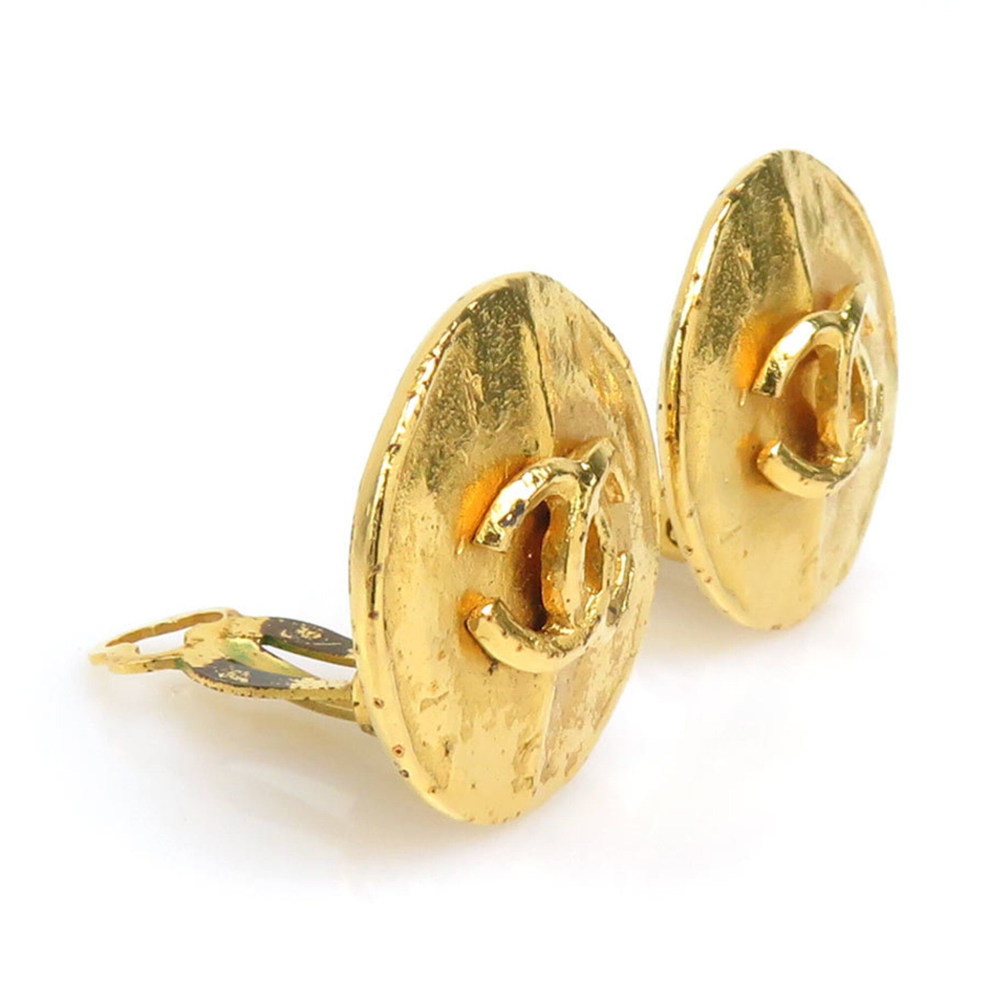 Chanel Chanel earrings, Coco Mark design, metal, gold, women's, free shipping, e61707i Size ONE SIZE - 2 Thumbnail