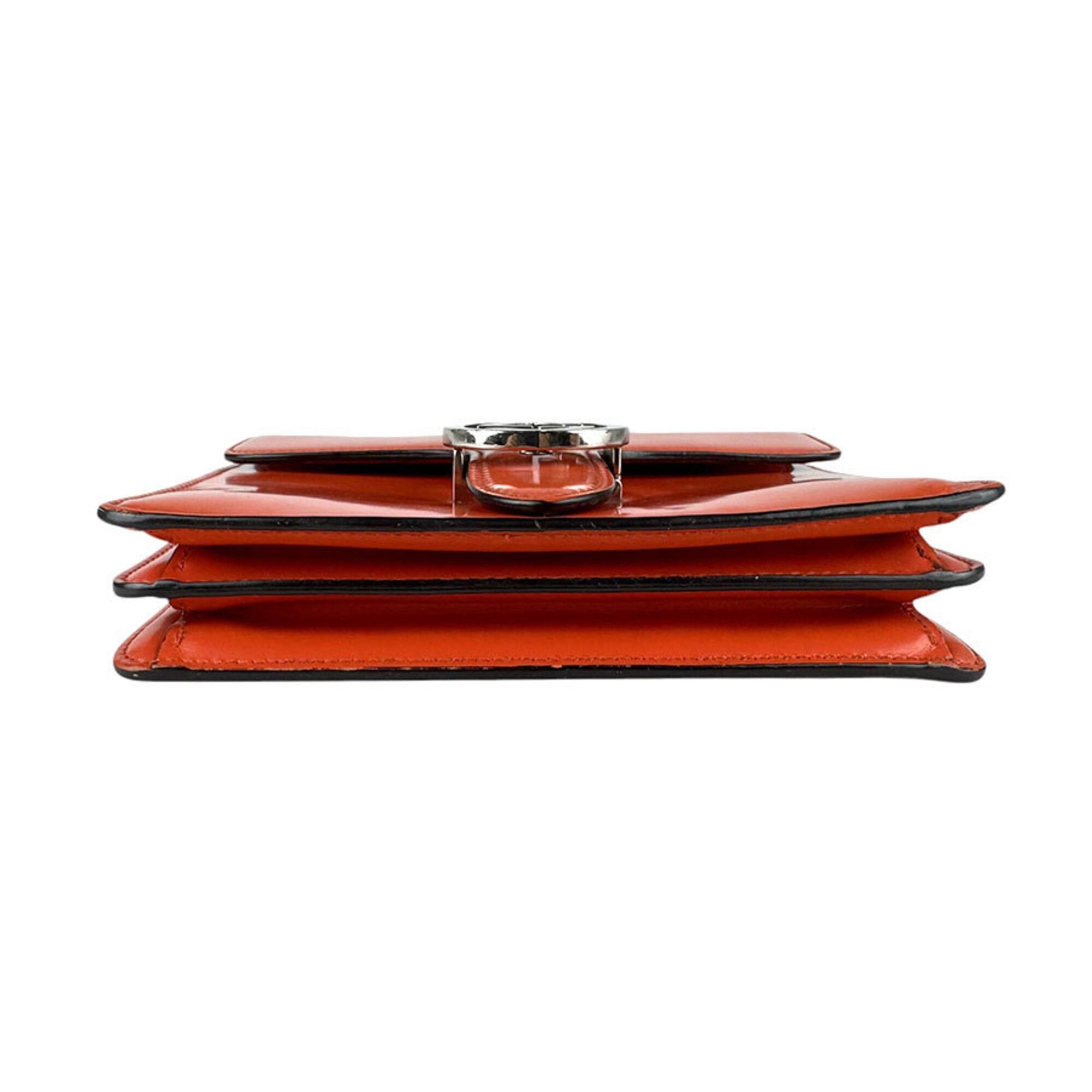 Gucci Gucci Interlocking G Shoulder Bag, Leather, Metal, Orange, Silver, Women's, 387609, Free Shipping, z9197 Size ONE SIZE - 4 Thumbnail