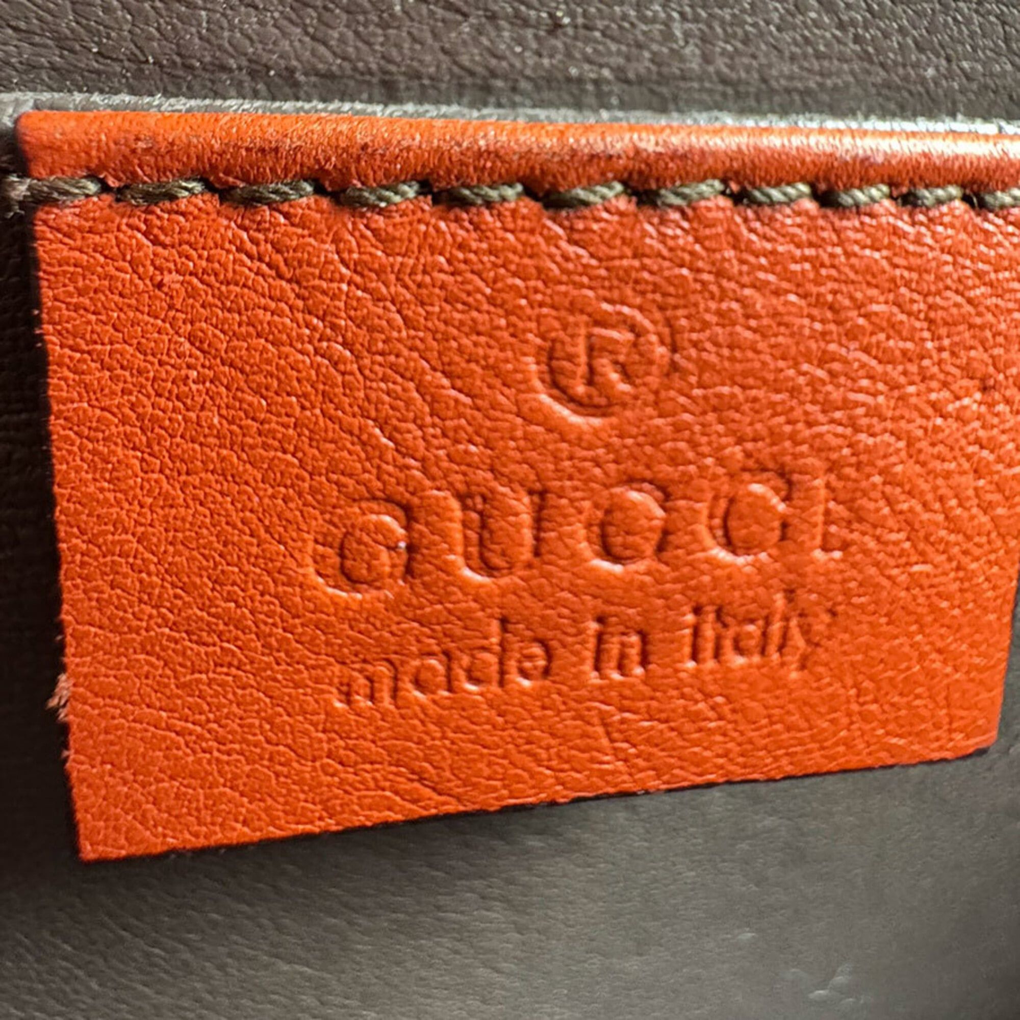 Gucci Gucci Interlocking G Shoulder Bag, Leather, Metal, Orange, Silver, Women's, 387609, Free Shipping, z9197 Size ONE SIZE - 12 Thumbnail