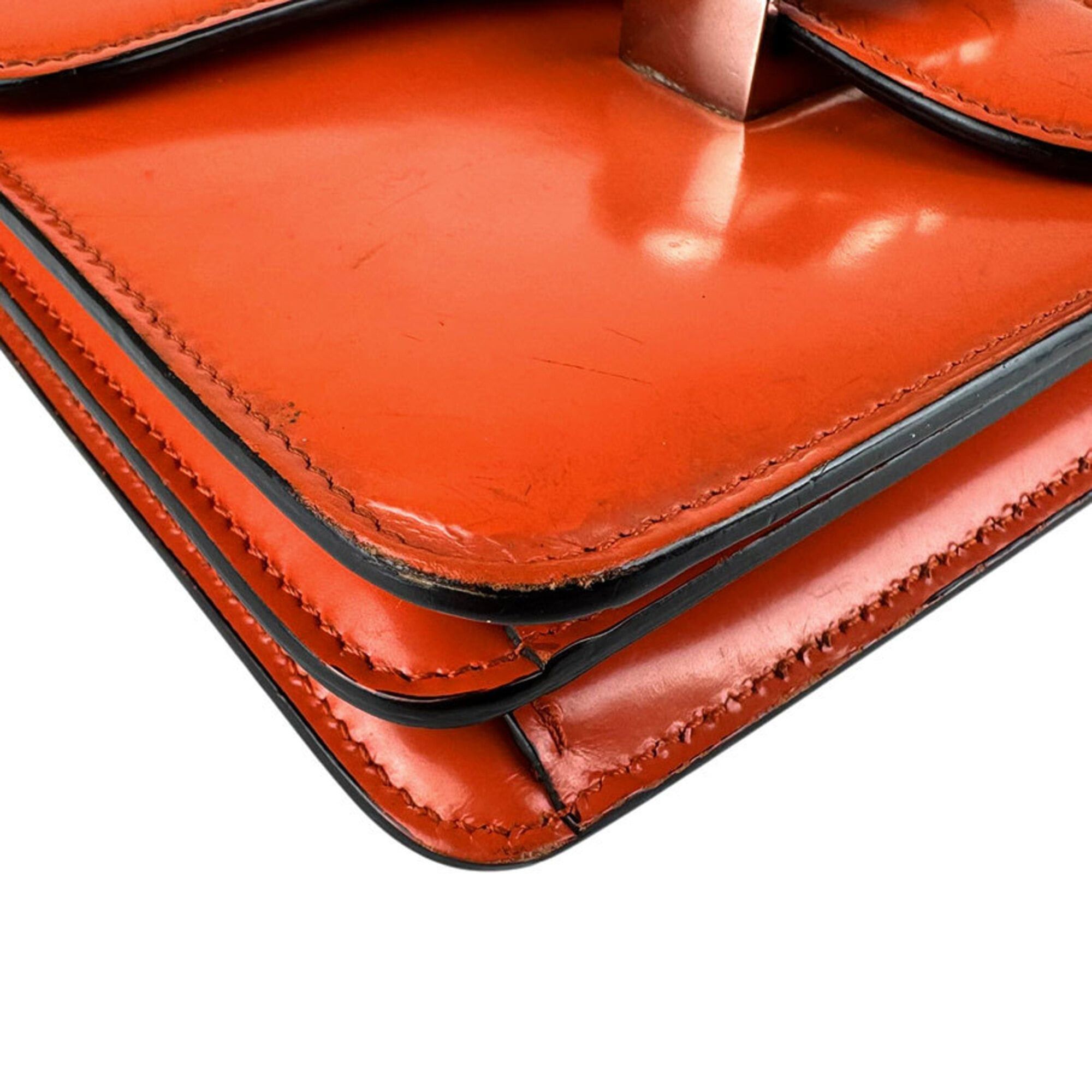 Gucci Gucci Interlocking G Shoulder Bag, Leather, Metal, Orange, Silver, Women's, 387609, Free Shipping, z9197 Size ONE SIZE - 8 Thumbnail