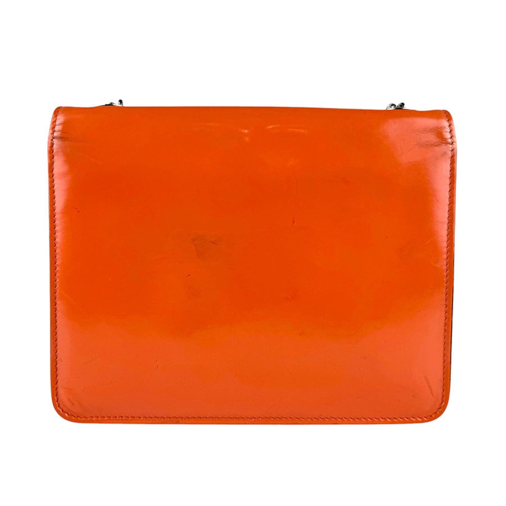 Gucci Gucci Interlocking G Shoulder Bag, Leather, Metal, Orange, Silver, Women's, 387609, Free Shipping, z9197 Size ONE SIZE - 3 Thumbnail