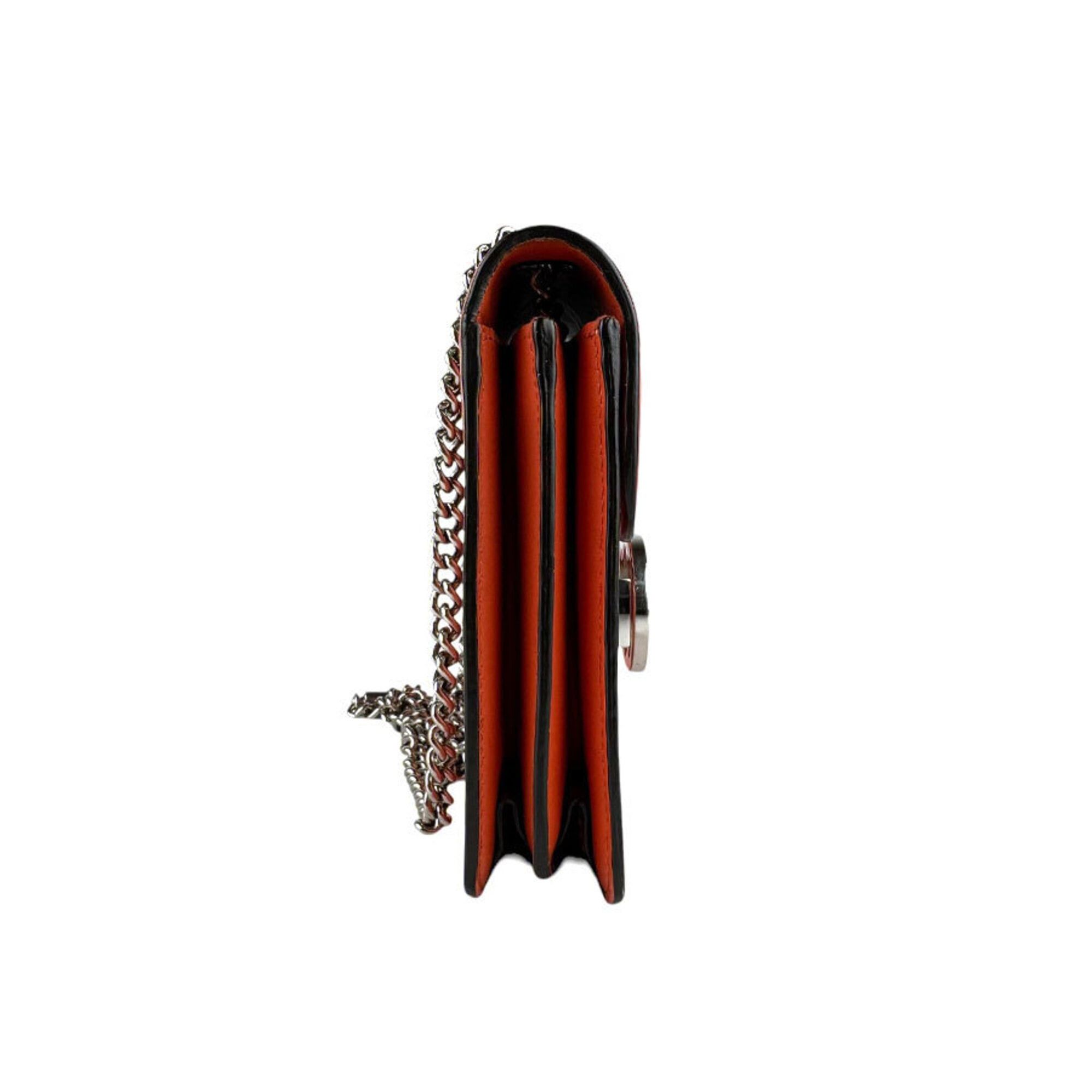 Gucci Gucci Interlocking G Shoulder Bag, Leather, Metal, Orange, Silver, Women's, 387609, Free Shipping, z9197 Size ONE SIZE - 2 Thumbnail