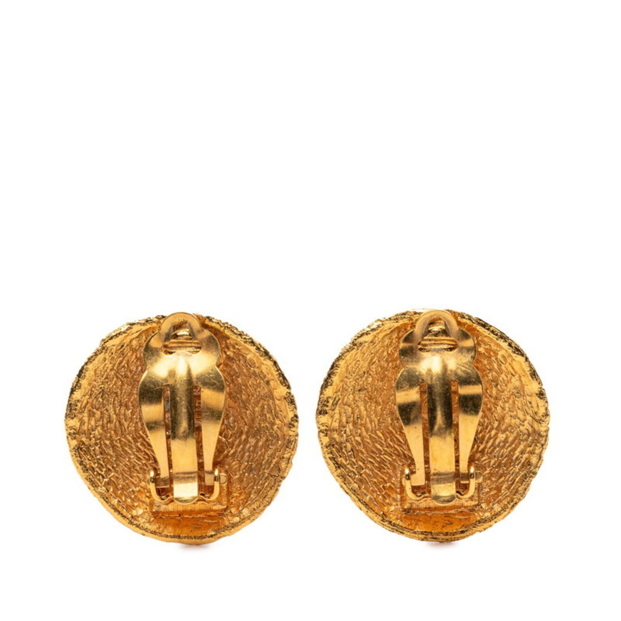 Chanel Chanel Vintage Coco Mark Braided Earrings, Gold Plated, Women's CHANEL Size ONE SIZE - 2 Thumbnail