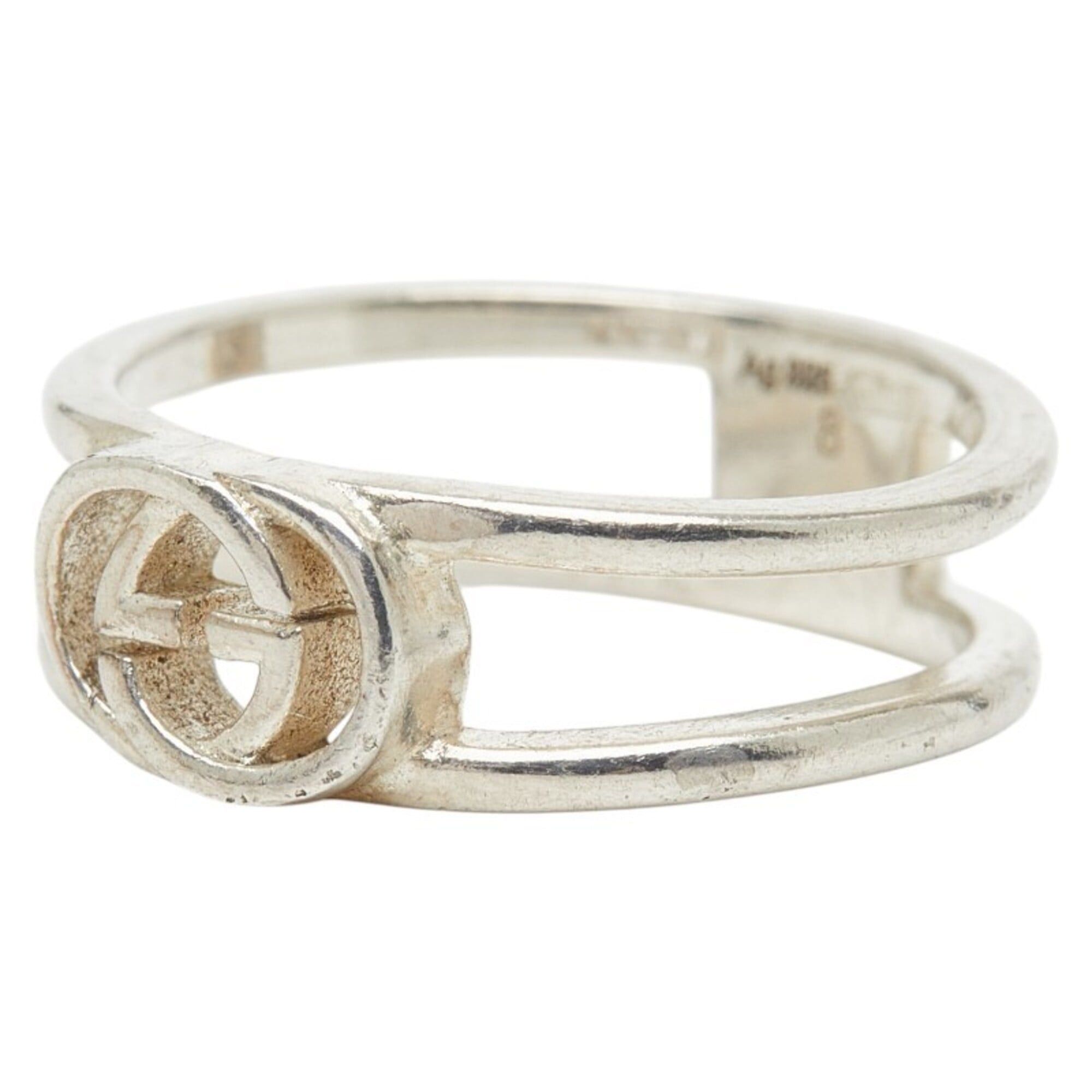 Gucci Gucci Interlocking G Wide Open Band Ring, Size #8, SV925 Silver, Women's. Size ONE SIZE - 2 Thumbnail