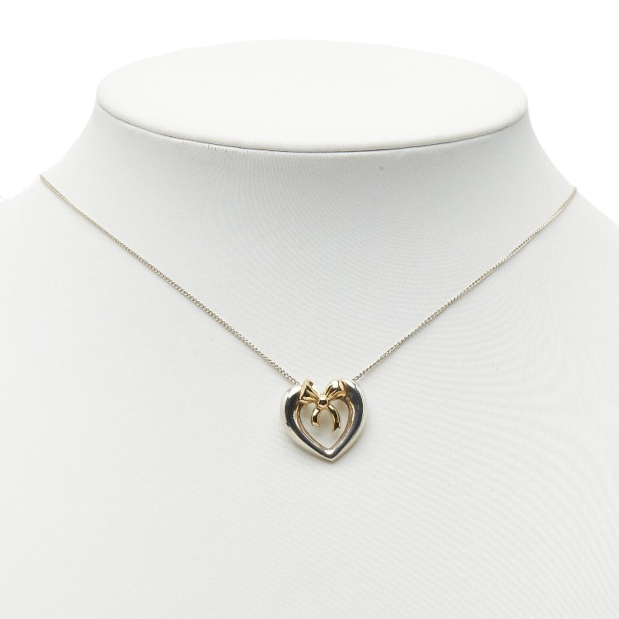Tiffany & Co. Tiffany & Co. Heart Ribbon Necklace, Silver Gold (SV925, 18K Yellow Gold) - Women's Necklace Size ONE SIZE - 7 Thumbnail