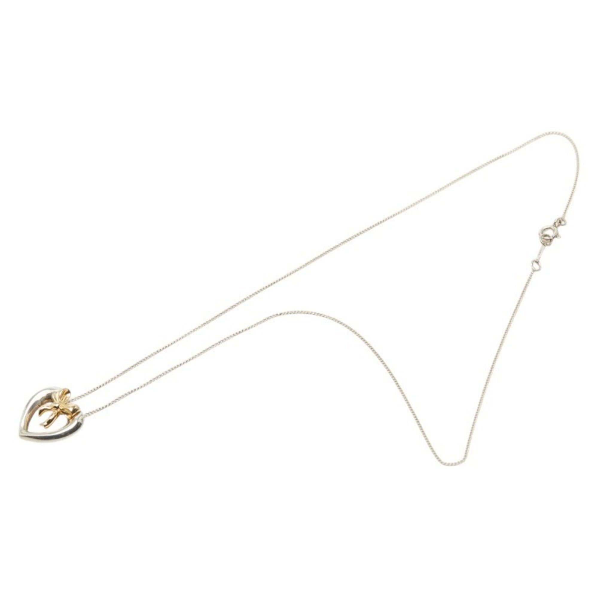 Tiffany & Co. Tiffany & Co. Heart Ribbon Necklace, Silver Gold (SV925, 18K Yellow Gold) - Women's Necklace Size ONE SIZE - 4 Thumbnail