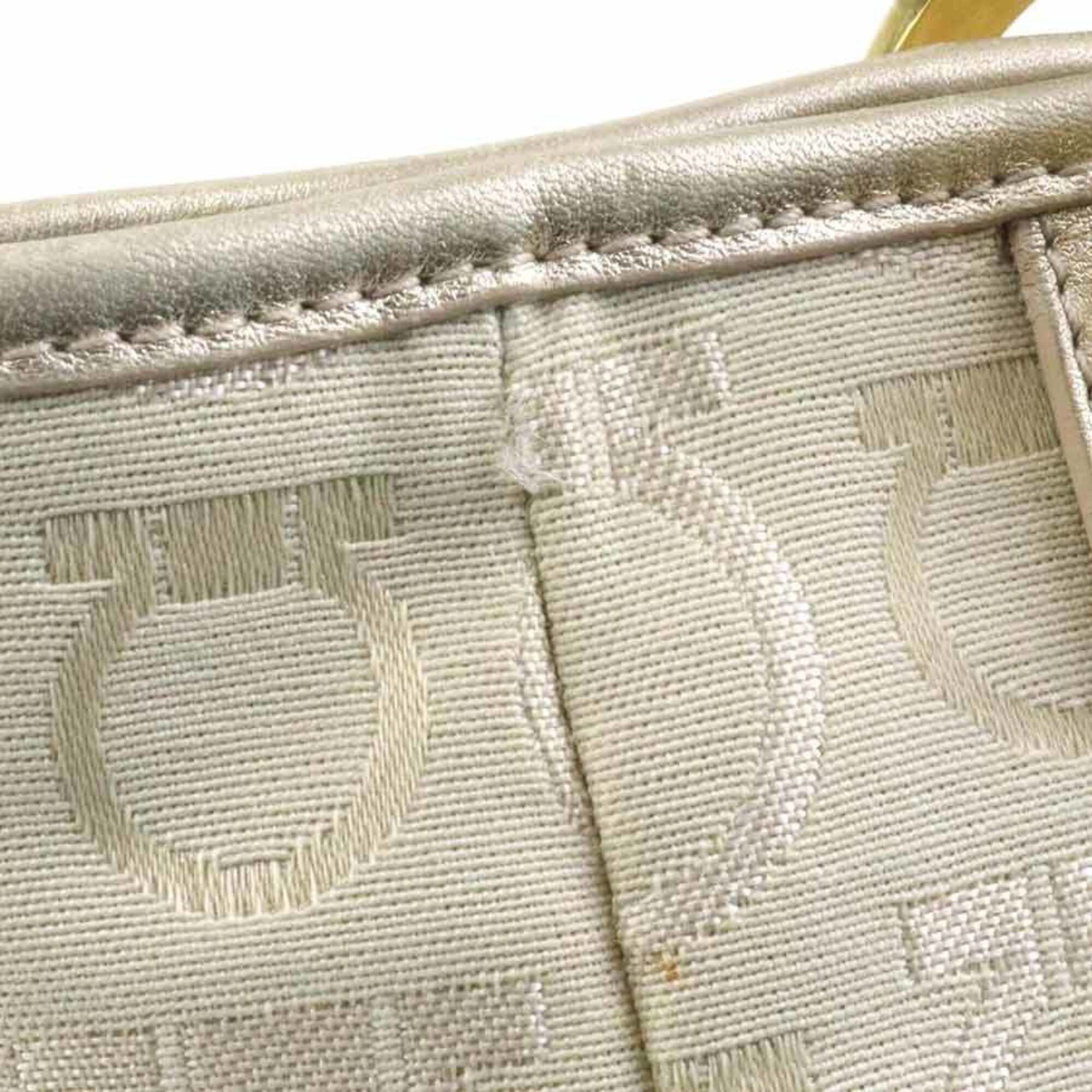Salvatore Ferragamo Salvatore Ferragamo shoulder bag, Gancini design, canvas and leather, light beige gold, women's, free shipping, e61701a Size ONE SIZE - 14 Thumbnail