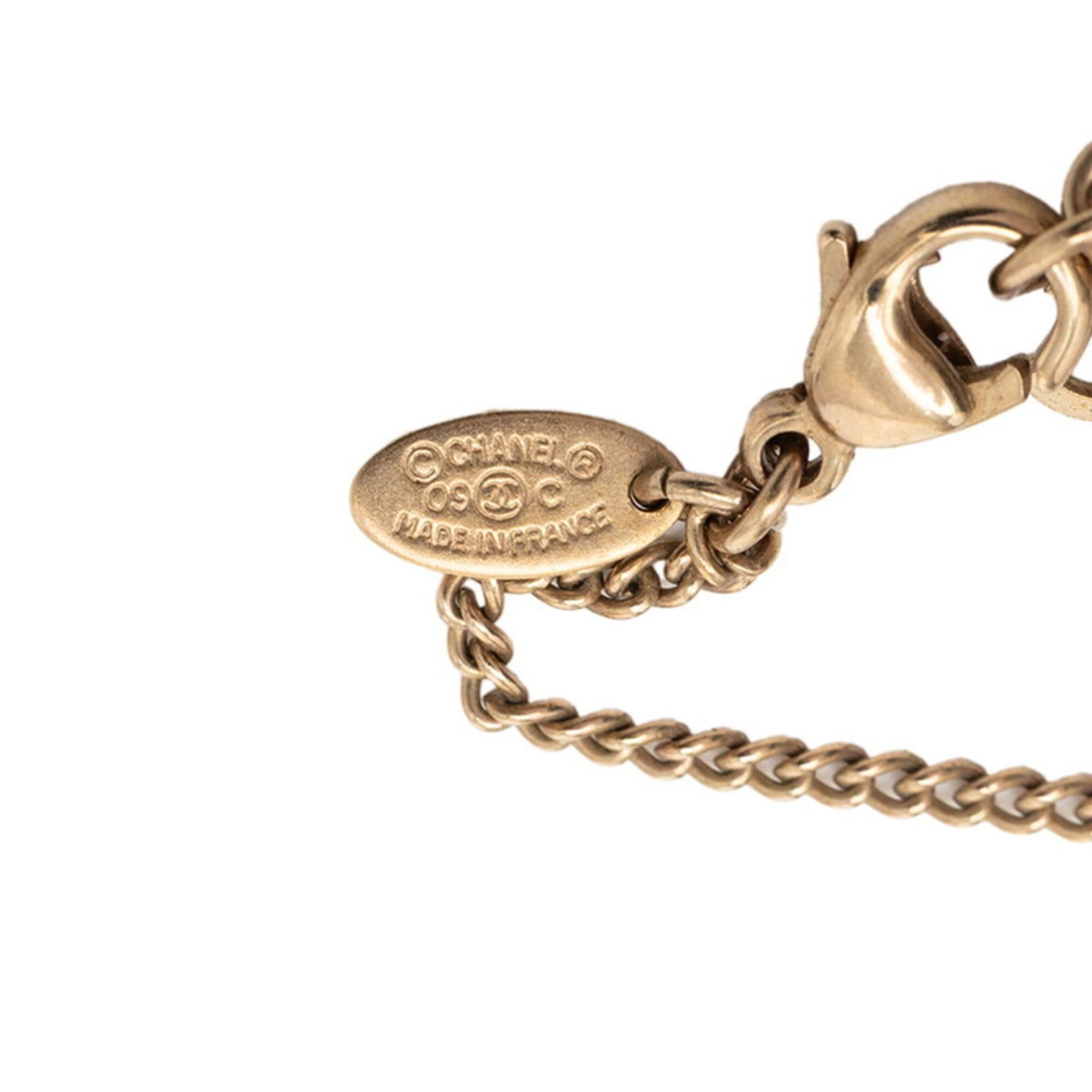 Chanel Chanel Coco Mark Dome Necklace, Gold and Pink Plated Rhinestones, Women's CHANEL Size ONE SIZE - 5 Thumbnail