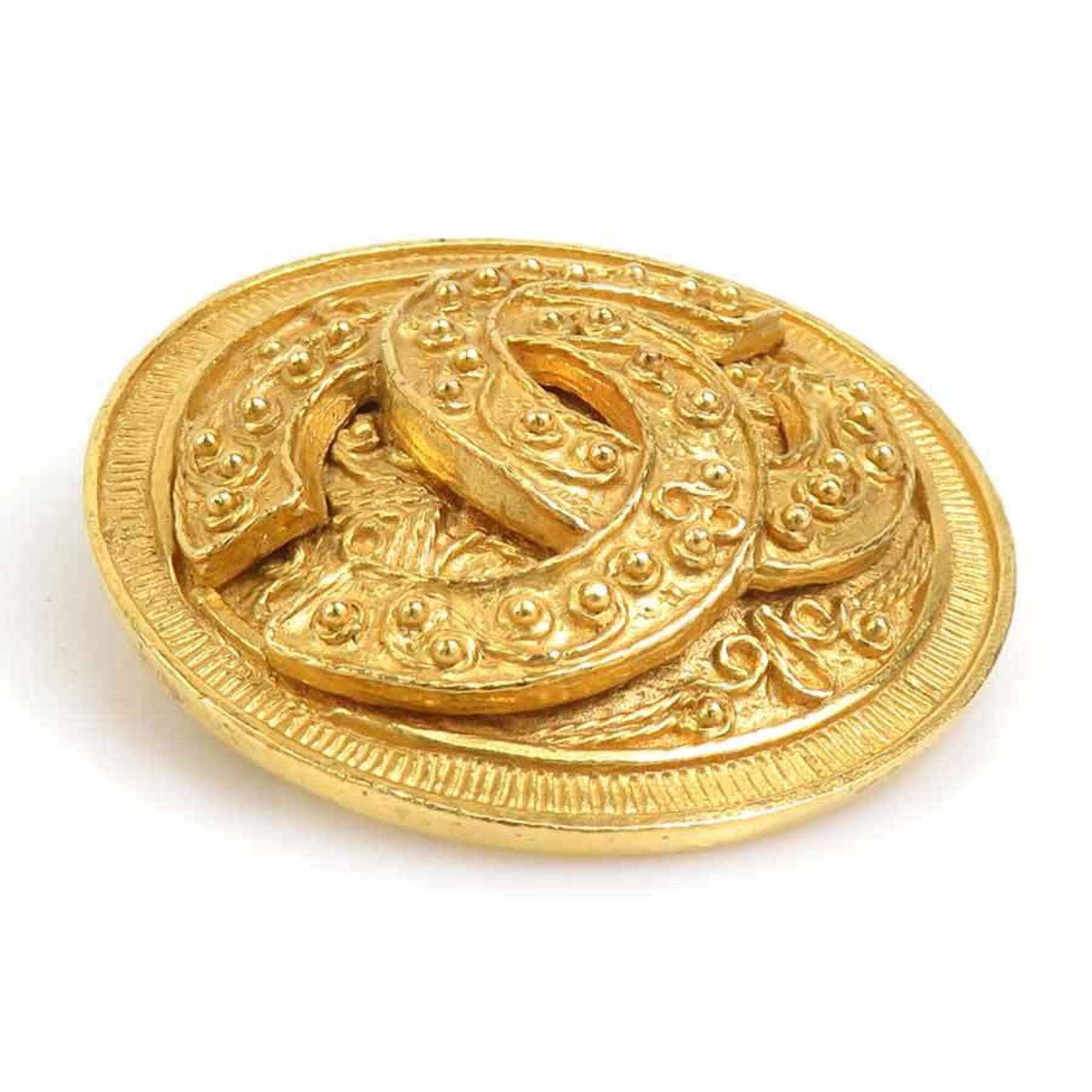 Chanel Chanel brooch, Coco Mark, metal, gold, women's, free shipping, e61706a Size ONE SIZE - 2 Thumbnail
