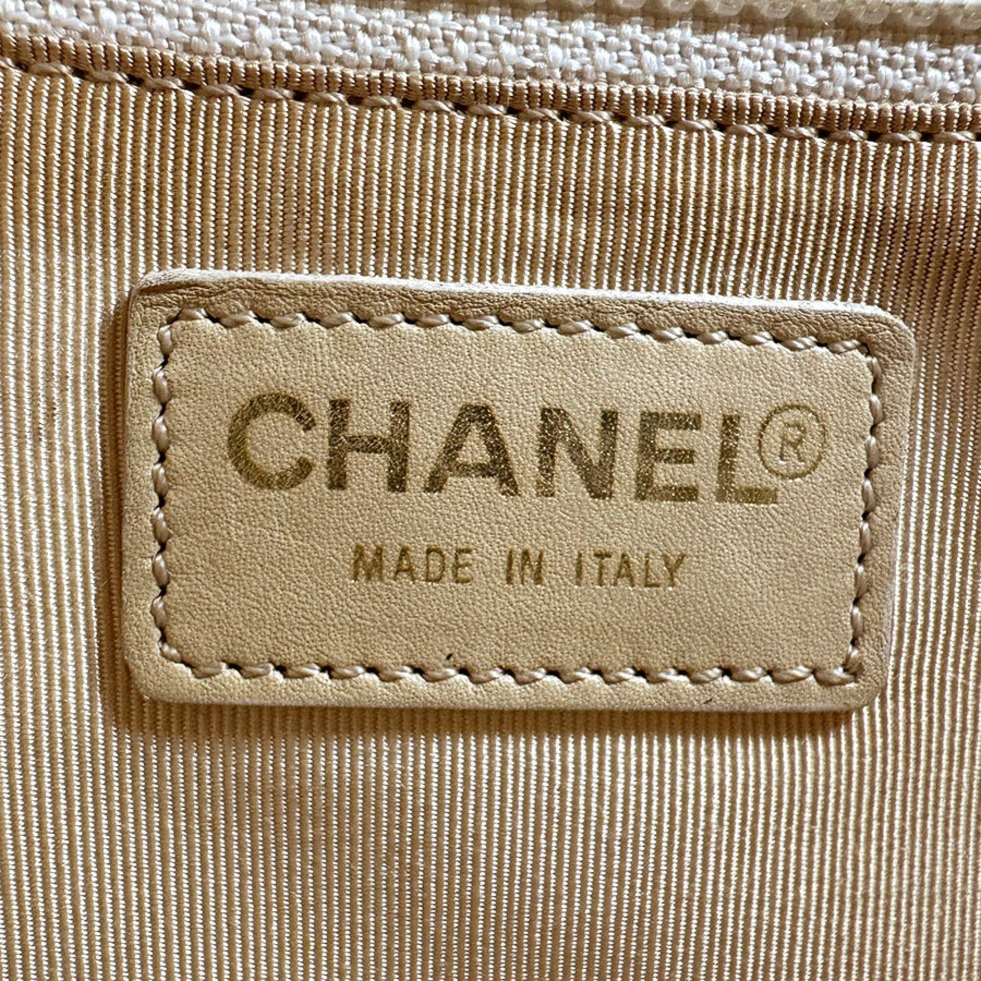 Chanel Chanel Shoulder Bag Tote Chocolate Bar Leather Beige Gold Women's Free Shipping z9200 Size ONE SIZE - 12 Thumbnail