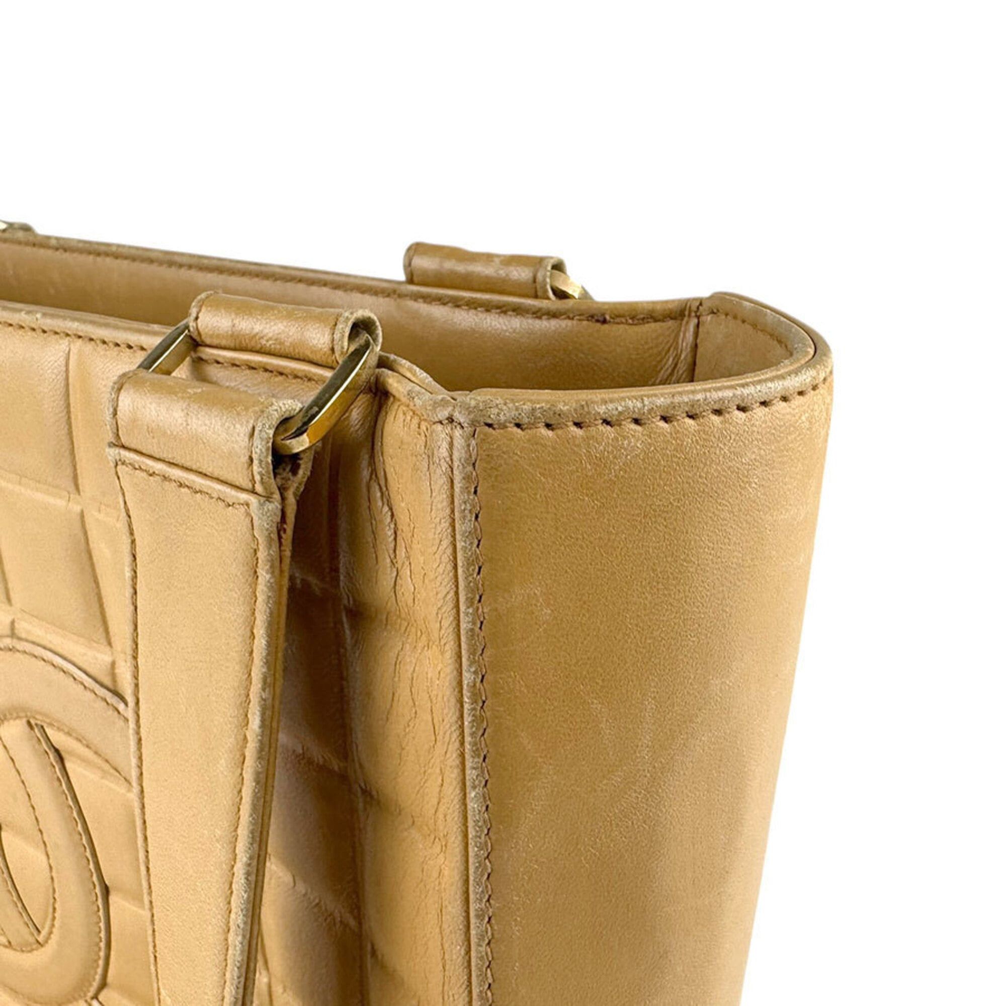 Chanel Chanel Shoulder Bag Tote Chocolate Bar Leather Beige Gold Women's Free Shipping z9200 Size ONE SIZE - 7 Thumbnail