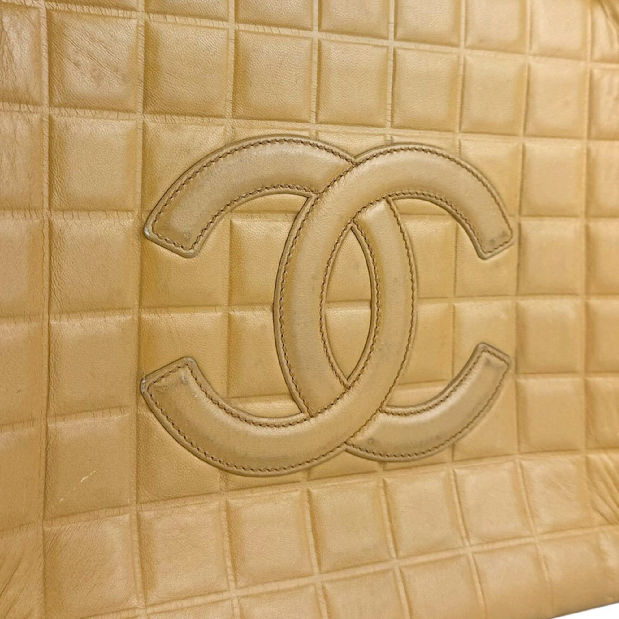 Chanel Chanel Shoulder Bag Tote Chocolate Bar Leather Beige Gold Women's Free Shipping z9200 Size ONE SIZE - 11 Thumbnail