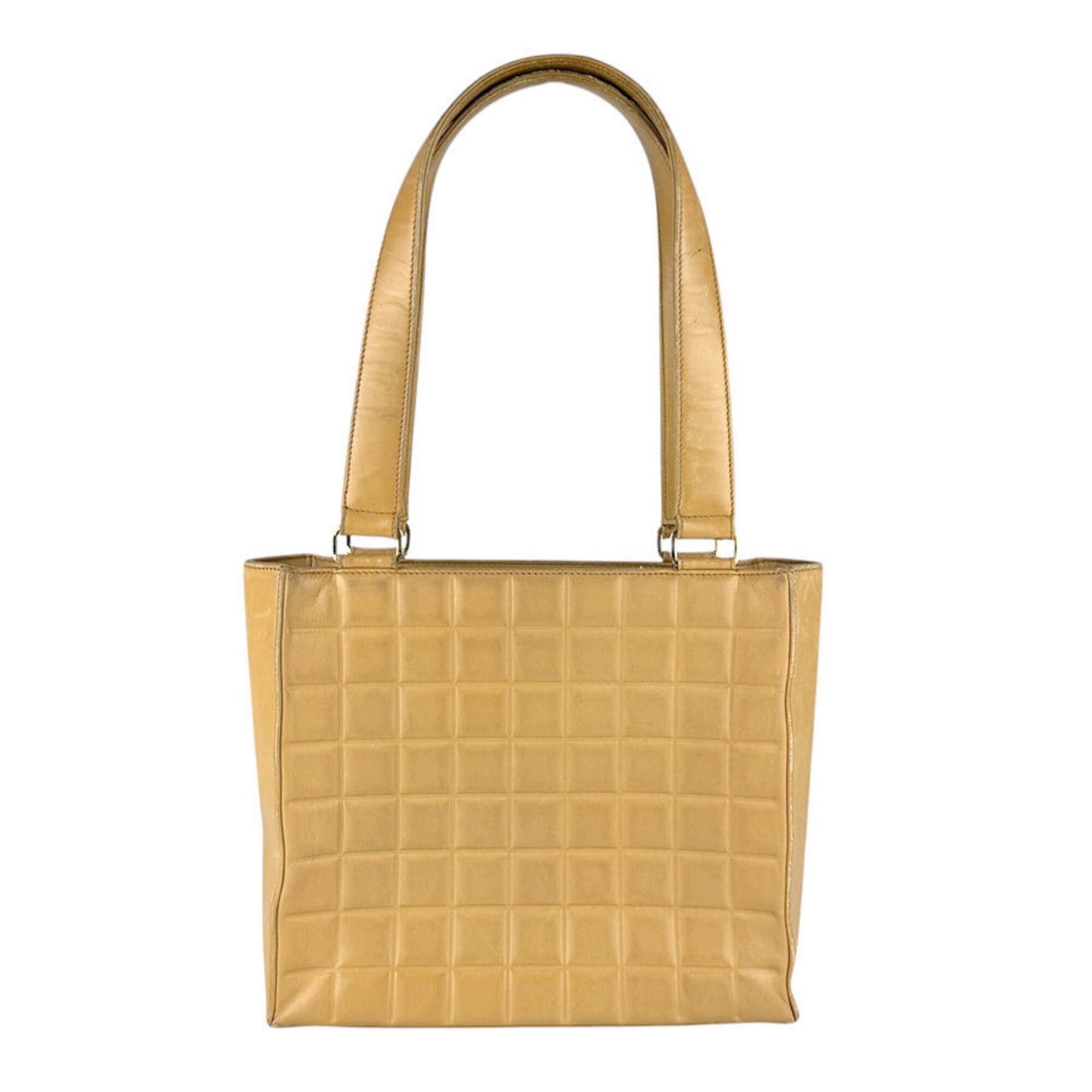 Chanel Chanel Shoulder Bag Tote Chocolate Bar Leather Beige Gold Women's Free Shipping z9200 Size ONE SIZE - 3 Thumbnail