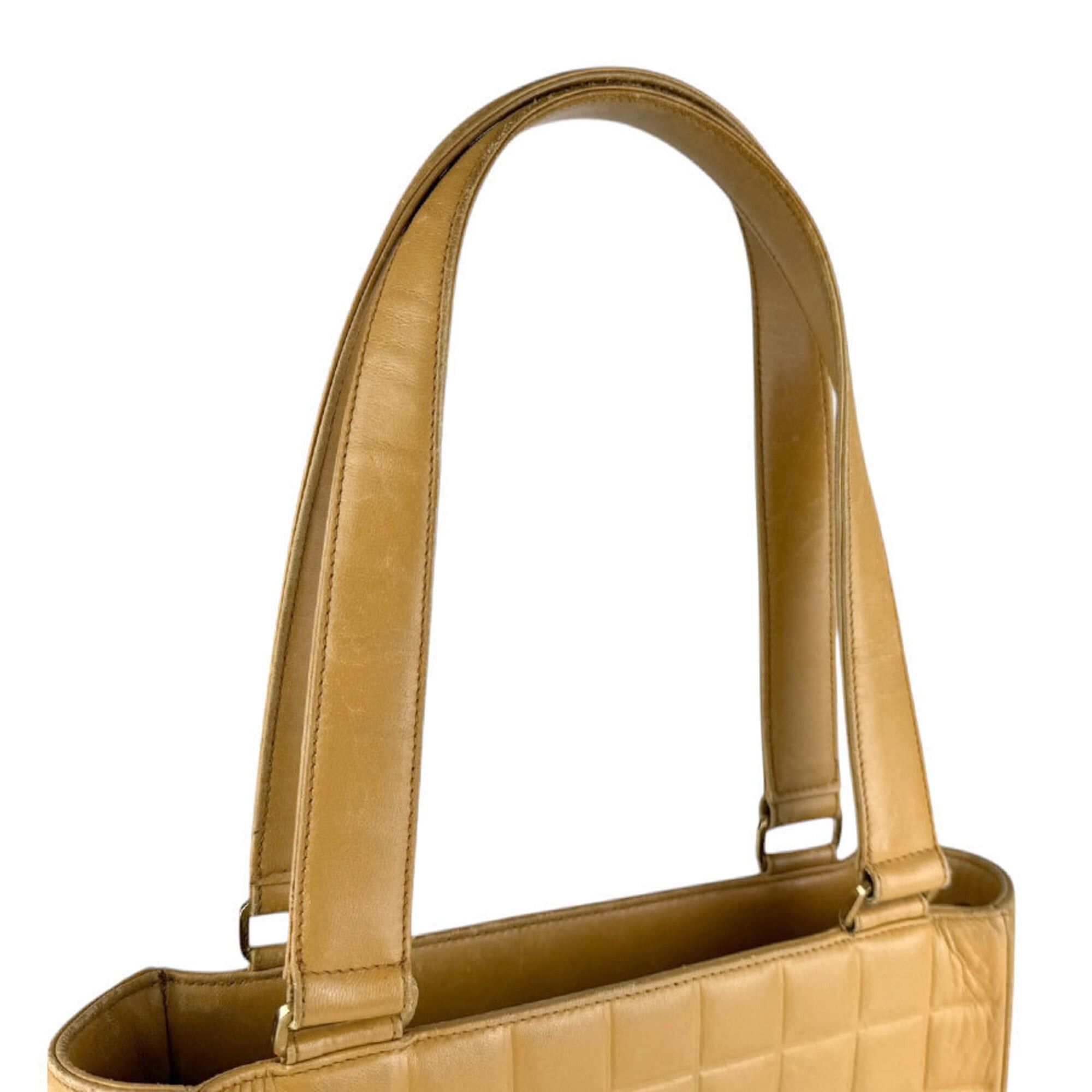 Chanel Chanel Shoulder Bag Tote Chocolate Bar Leather Beige Gold Women's Free Shipping z9200 Size ONE SIZE - 10 Thumbnail