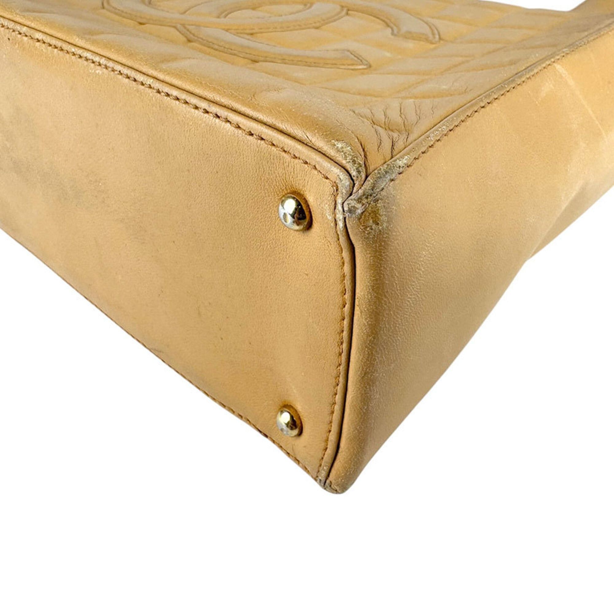 Chanel Chanel Shoulder Bag Tote Chocolate Bar Leather Beige Gold Women's Free Shipping z9200 Size ONE SIZE - 9 Thumbnail
