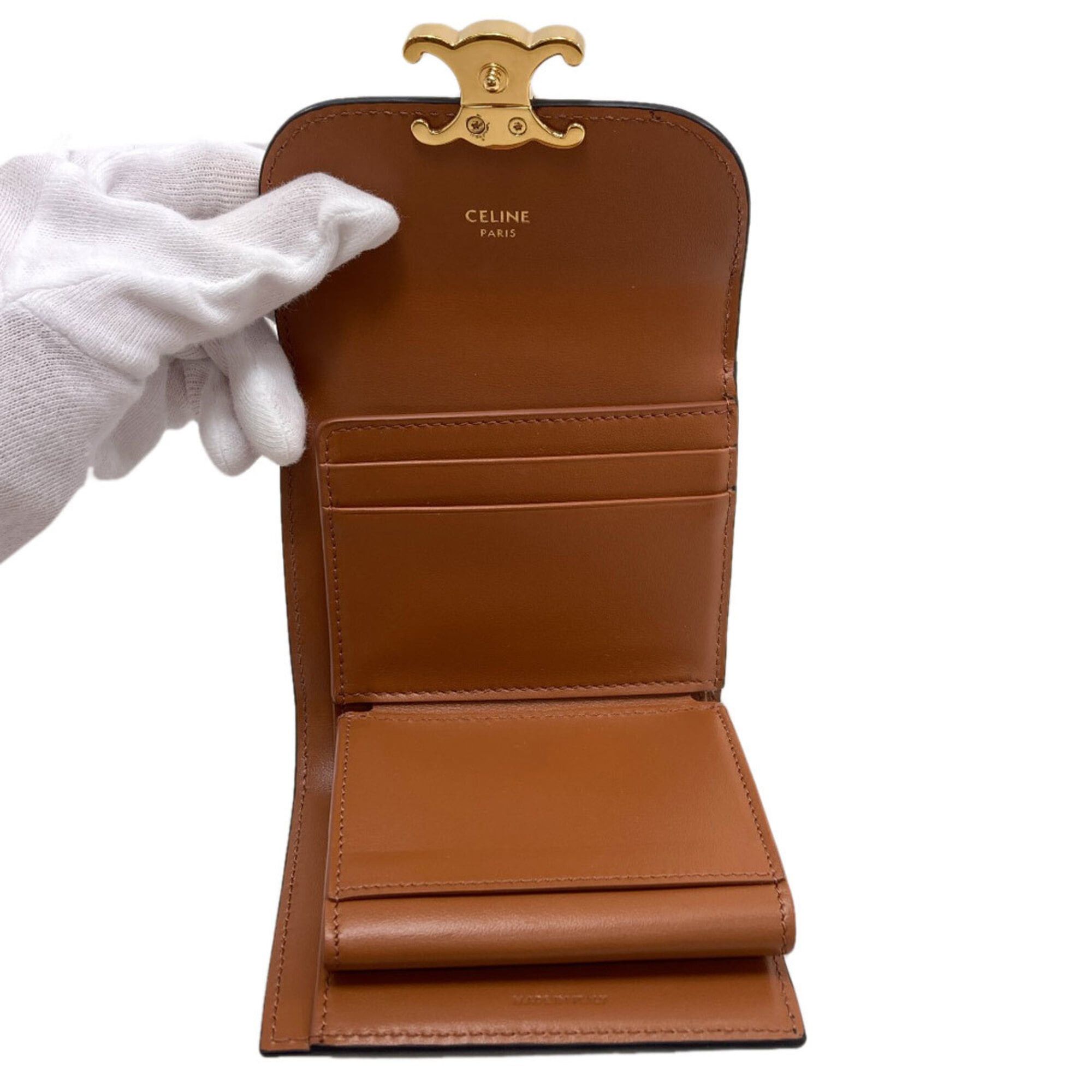 Celine Celine Triomphe Bi-fold Leather Wallet for Women Size ONE SIZE - 4 Thumbnail