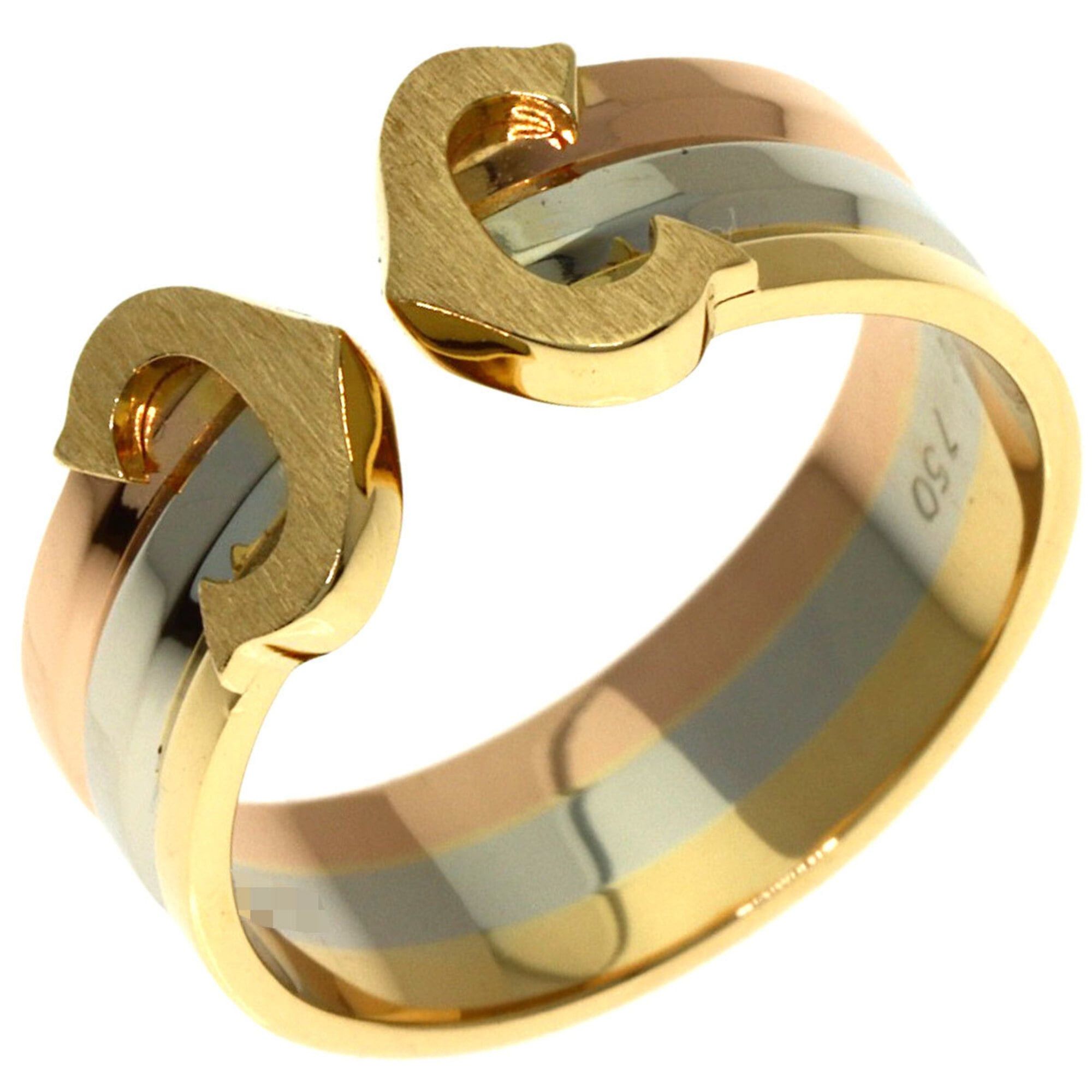 Cartier Cartier 2C Ring #49, 18K Yellow Gold/18K White Pink Gold, Women's Ring, CARTIER Size ONE SIZE - 2 Thumbnail