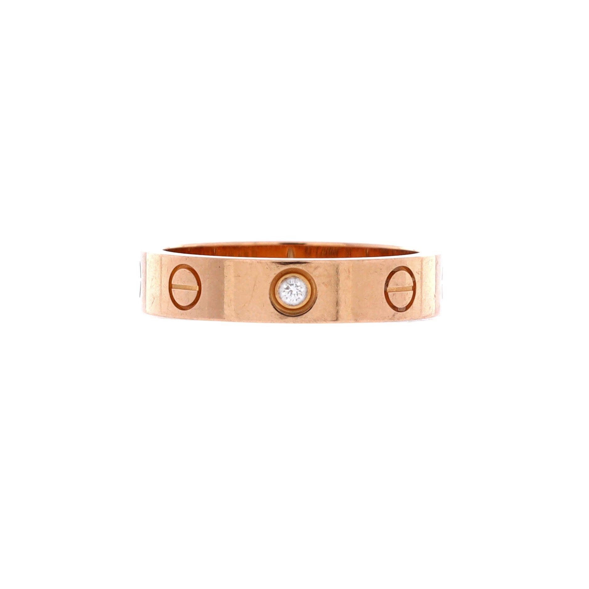 Cartier Love Wedding Band 1 Diamond Ring Size ONE SIZE - 3 Thumbnail