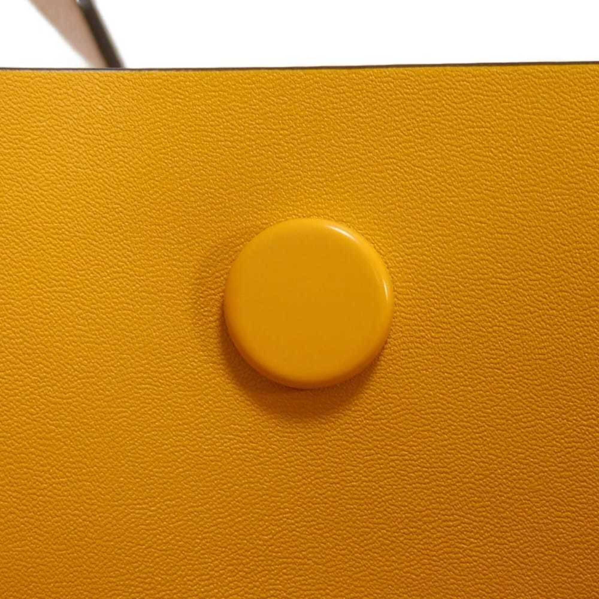 Tory Burch Tory Burch Blake Tote Bag, Pebbled Calf Leather, Yellow Bicolor, Double T Metal, Shell Pink, 85984, Women's Size ONE SIZE - 17 Thumbnail
