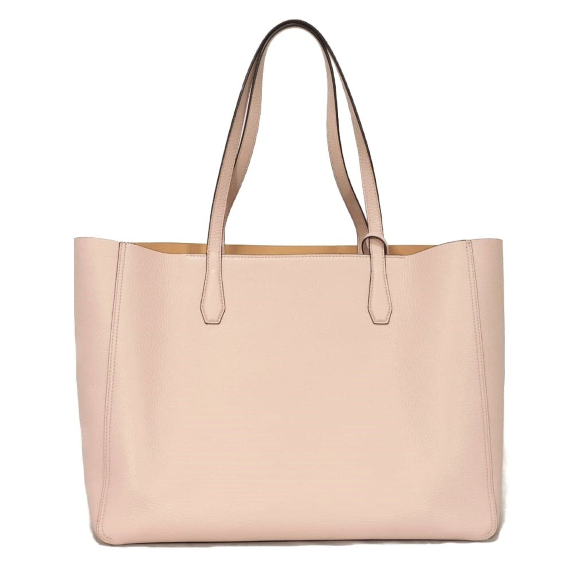 Tory Burch Tory Burch Blake Tote Bag, Pebbled Calf Leather, Yellow Bicolor, Double T Metal, Shell Pink, 85984, Women's Size ONE SIZE - 3 Thumbnail