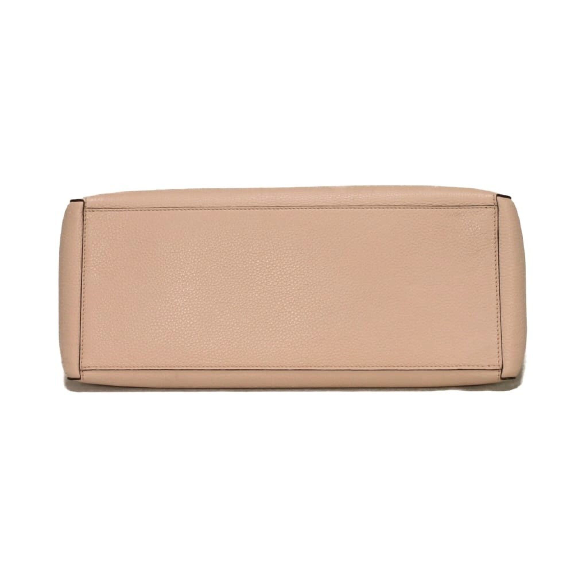 Tory Burch Tory Burch Blake Tote Bag, Pebbled Calf Leather, Yellow Bicolor, Double T Metal, Shell Pink, 85984, Women's Size ONE SIZE - 20 Thumbnail