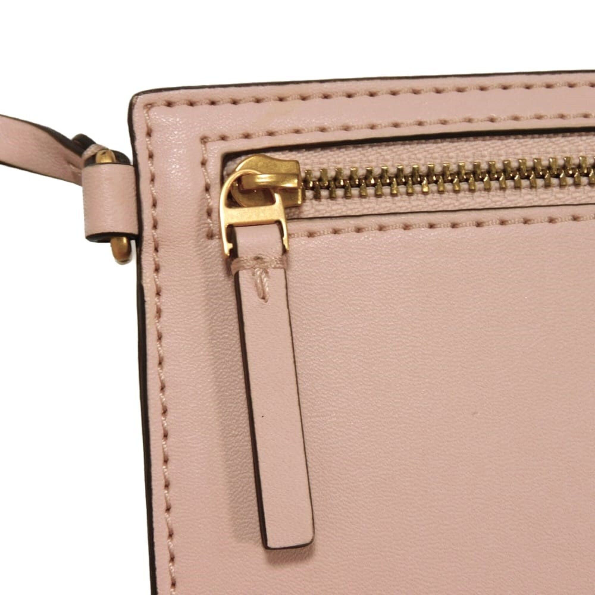 Tory Burch Tory Burch Blake Tote Bag, Pebbled Calf Leather, Yellow Bicolor, Double T Metal, Shell Pink, 85984, Women's Size ONE SIZE - 11 Thumbnail