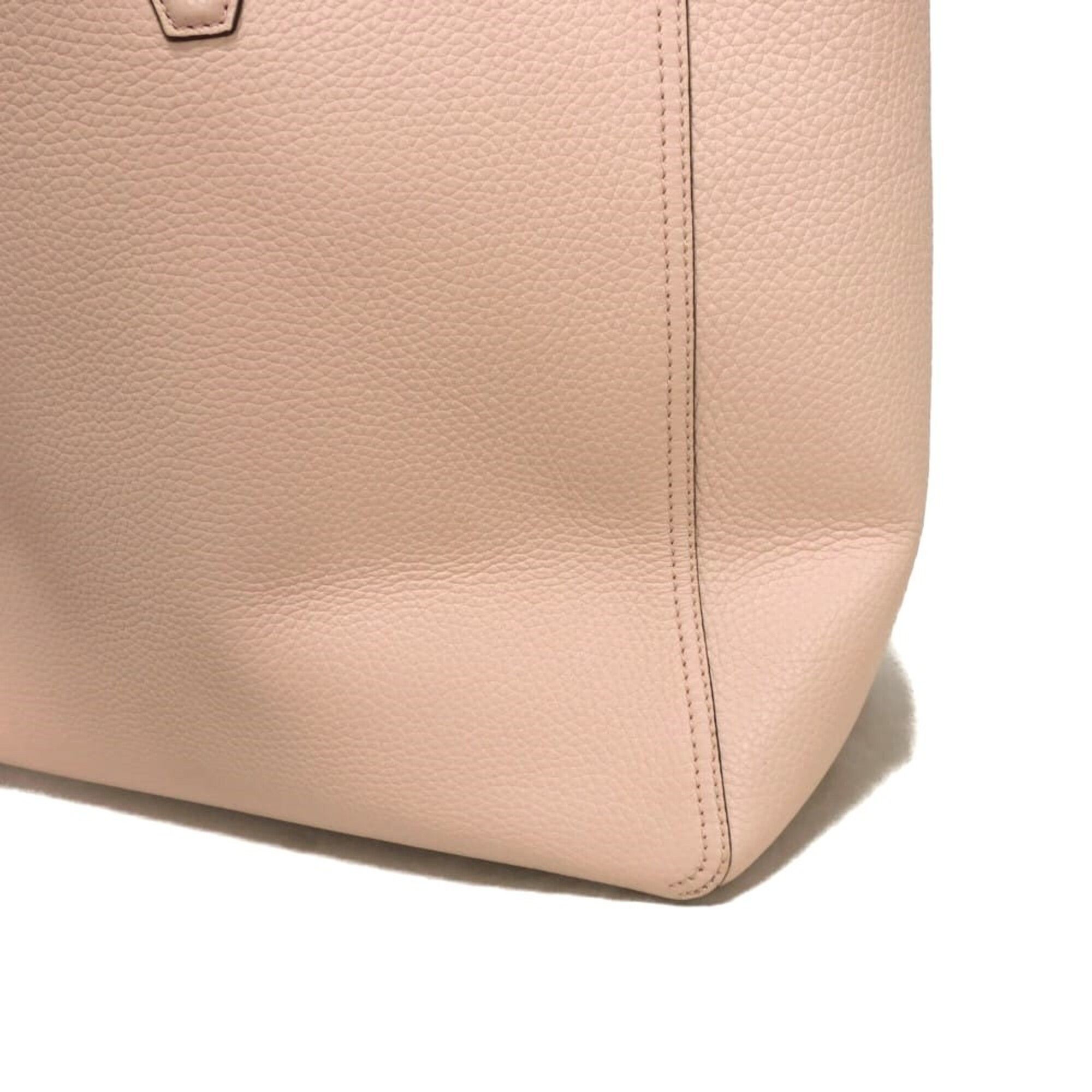 Tory Burch Tory Burch Blake Tote Bag, Pebbled Calf Leather, Yellow Bicolor, Double T Metal, Shell Pink, 85984, Women's Size ONE SIZE - 19 Thumbnail