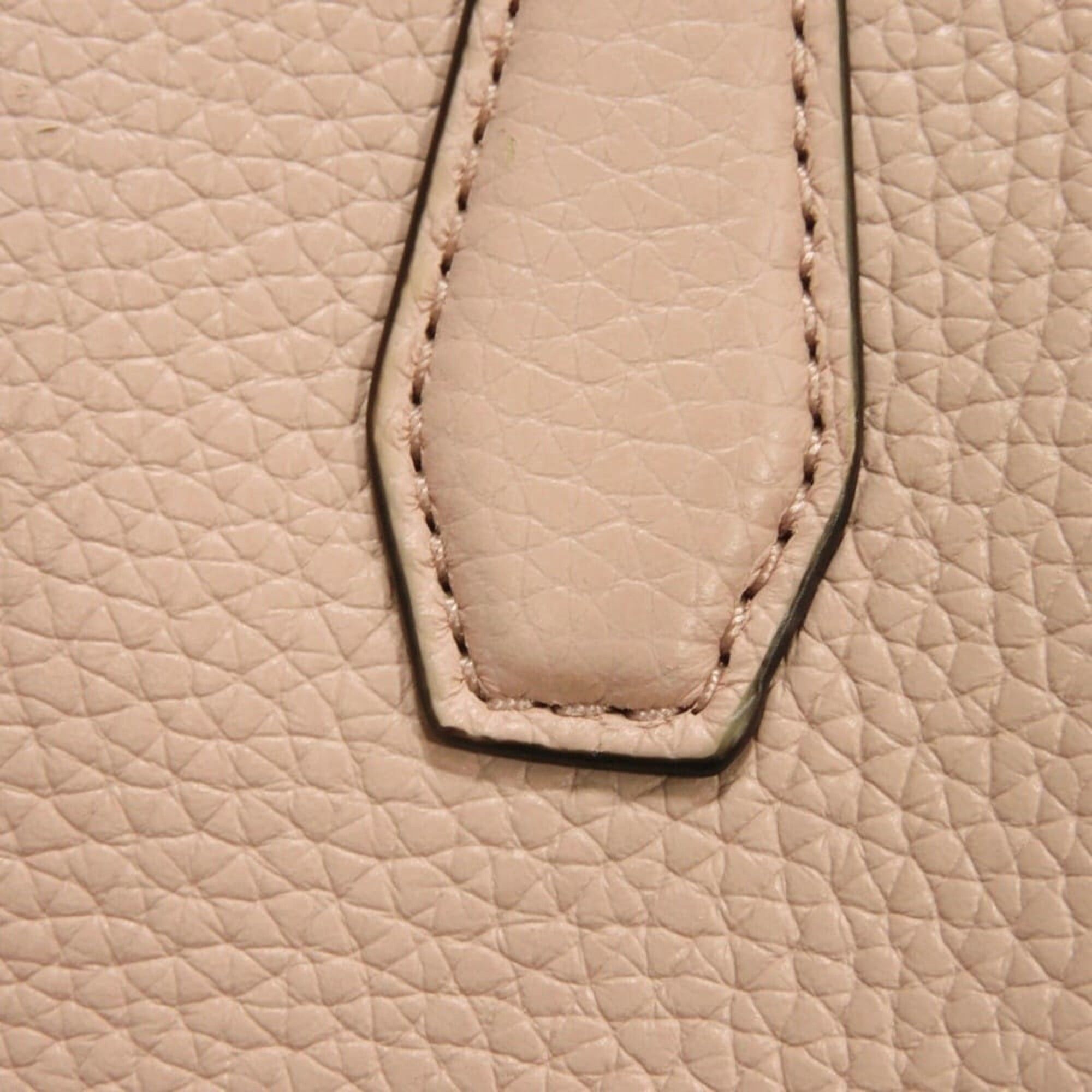 Tory Burch Tory Burch Blake Tote Bag, Pebbled Calf Leather, Yellow Bicolor, Double T Metal, Shell Pink, 85984, Women's Size ONE SIZE - 24 Thumbnail