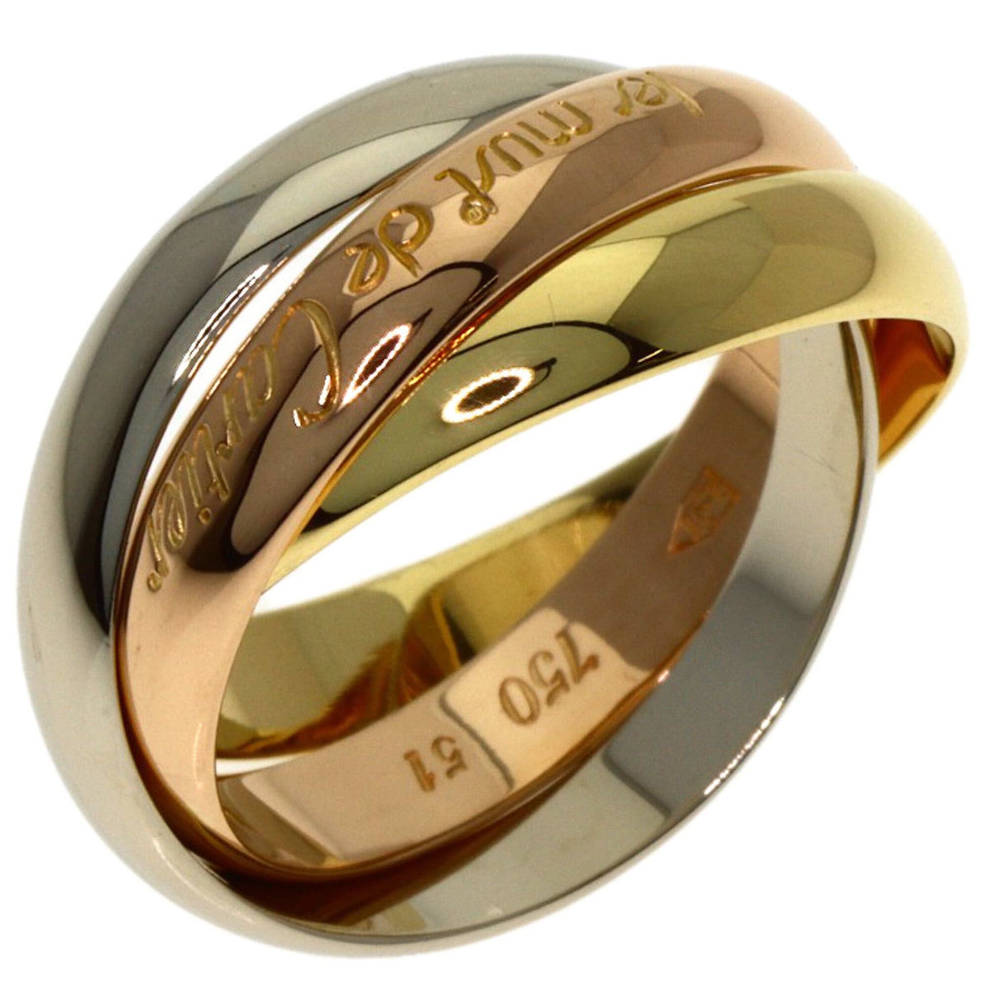 Cartier Cartier Trinity #51 Ring, 18K Yellow Gold/18K White Pink Gold, Women's, CARTIER Size ONE SIZE - 2 Thumbnail