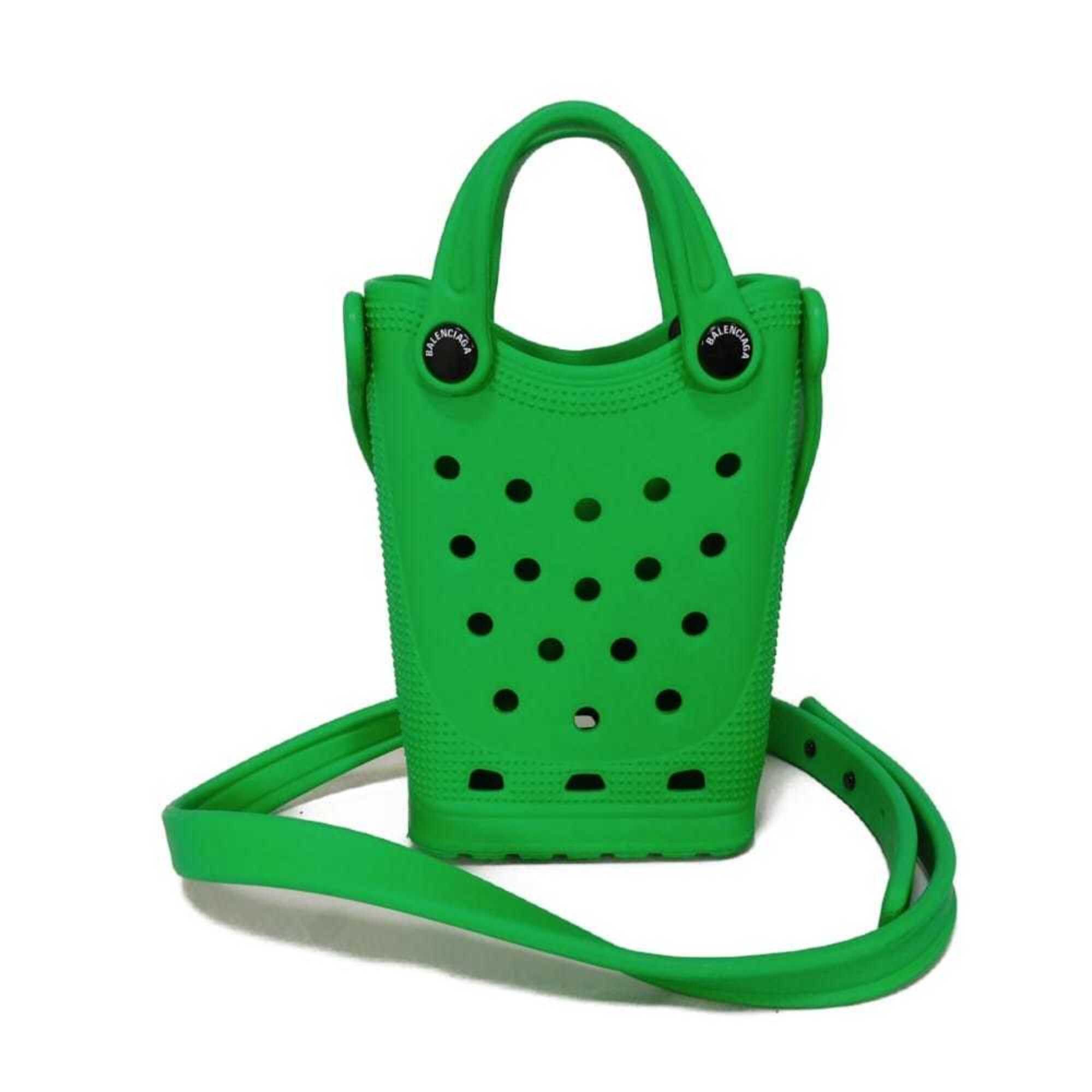 Balenciaga Balenciaga Shoulder Bag Crocs Phone Holder Perforated Pouch Crossbody Rubber Green 702264 Men's Women's Size ONE SIZE - 4 Thumbnail