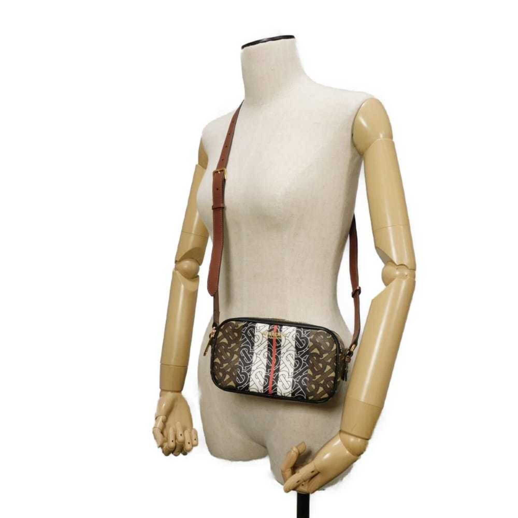 Burberry Burberry TB Monogram Mini Camera Bag, Brown Multicolor, 2-Way Belt E-Canvas, 8032774, Men's & Women's Size ONE SIZE - 2 Thumbnail