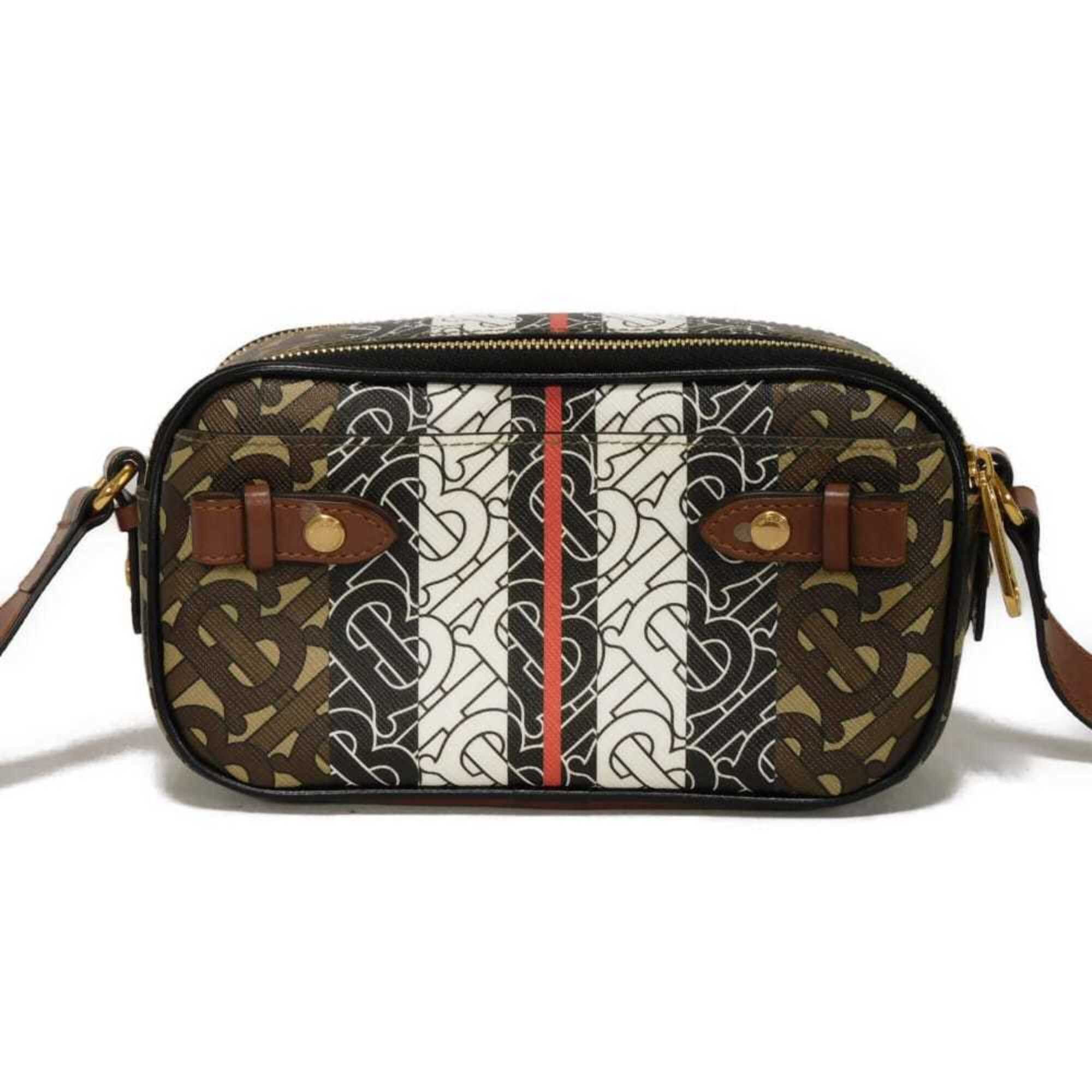 Burberry Burberry TB Monogram Mini Camera Bag, Brown Multicolor, 2-Way Belt E-Canvas, 8032774, Men's & Women's Size ONE SIZE - 4 Thumbnail