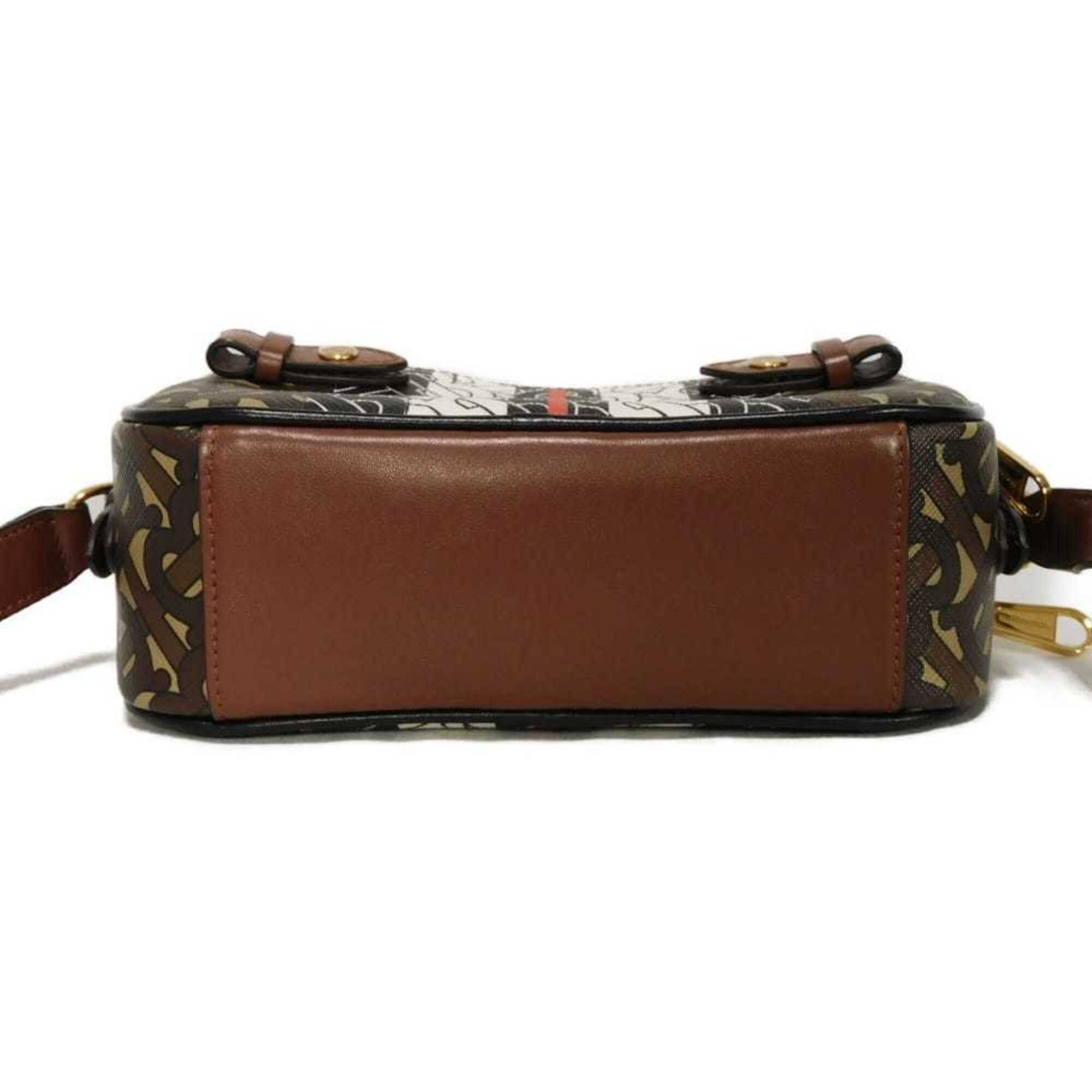 Burberry Burberry TB Monogram Mini Camera Bag, Brown Multicolor, 2-Way Belt E-Canvas, 8032774, Men's & Women's Size ONE SIZE - 19 Thumbnail