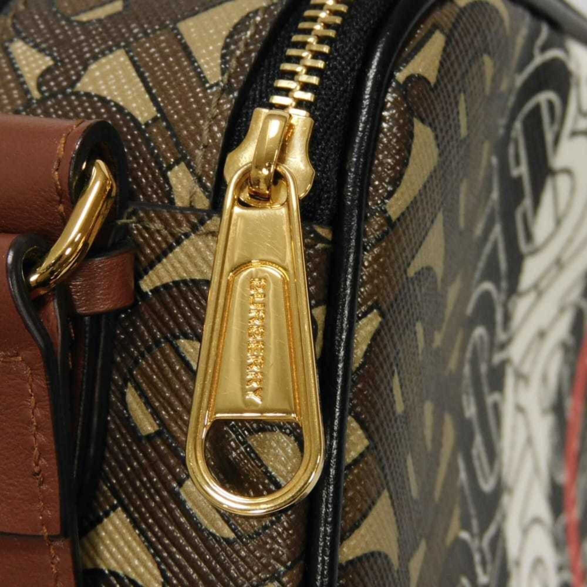 Burberry Burberry TB Monogram Mini Camera Bag, Brown Multicolor, 2-Way Belt E-Canvas, 8032774, Men's & Women's Size ONE SIZE - 12 Thumbnail