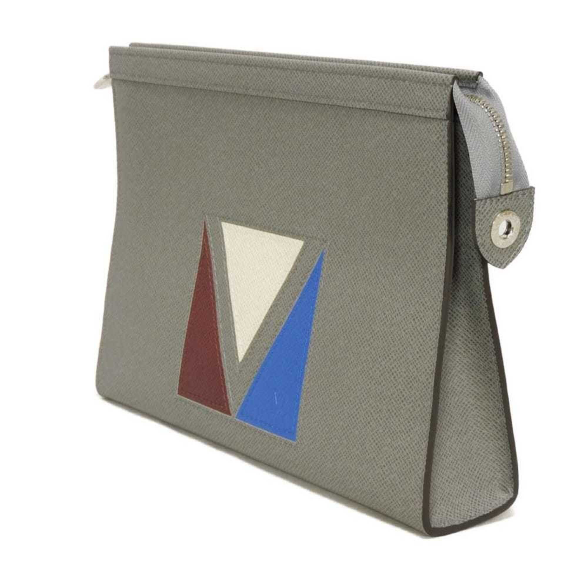 Louis Vuitton Louis Vuitton Clutch Bag Pochette Voyage MM America's Cup Grey RFID IC Chip Unused Taiga Glacier M59147 Men's Size ONE SIZE - 2 Thumbnail