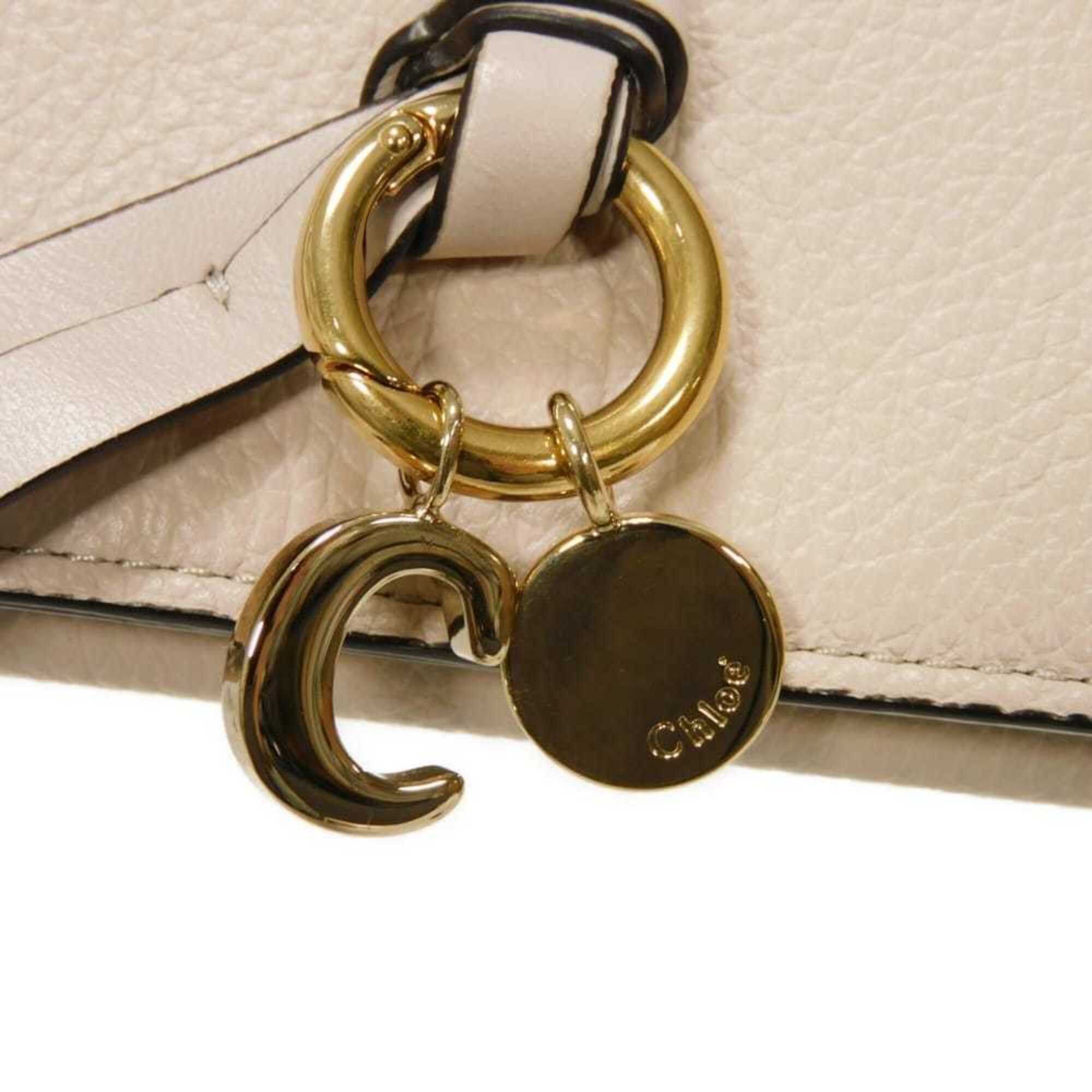 Chloe Chloé Chloe long wallet, alphabet flap initial medal C charm, wild grey, CHC21WP942 F57084 084, women's. Size ONE SIZE - 24 Thumbnail