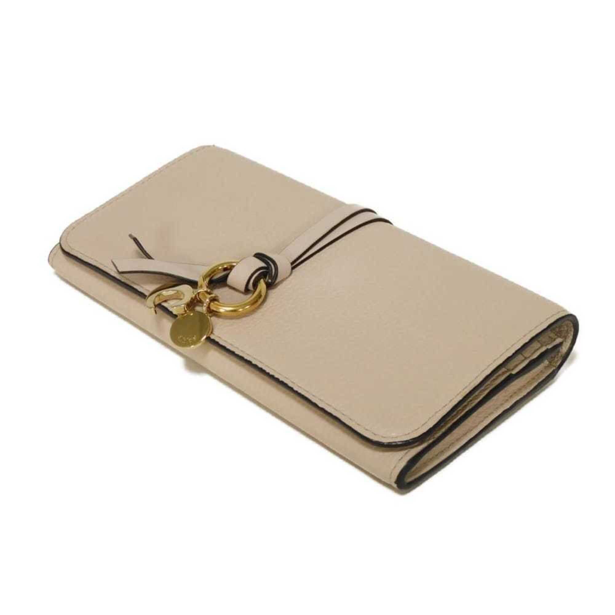 Chloe Chloé Chloe long wallet, alphabet flap initial medal C charm, wild grey, CHC21WP942 F57084 084, women's. Size ONE SIZE - 4 Thumbnail