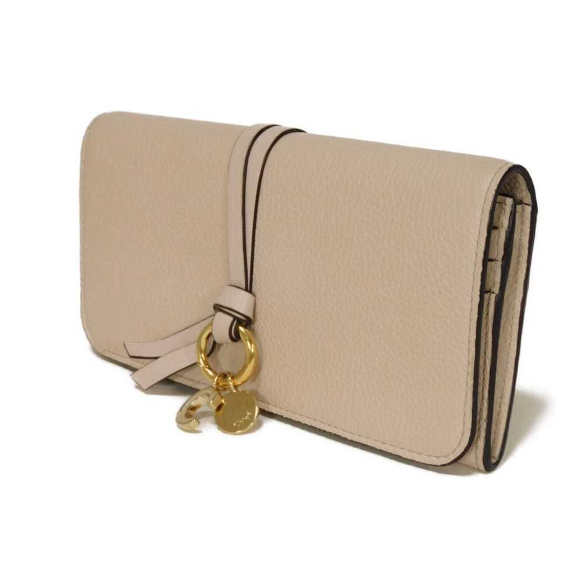 Chloe Chloé Chloe long wallet, alphabet flap initial medal C charm, wild grey, CHC21WP942 F57084 084, women's. Size ONE SIZE - 2 Thumbnail
