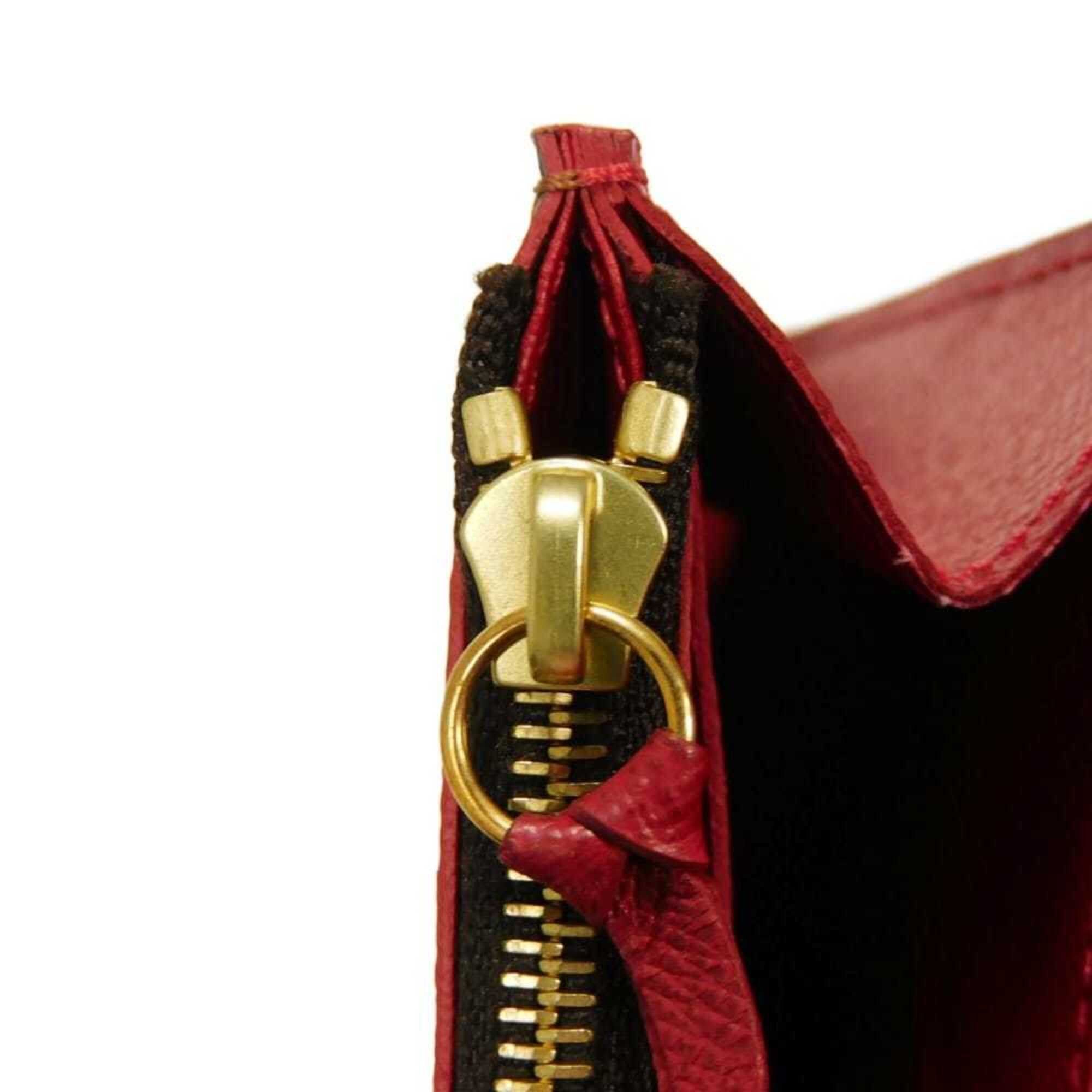 Louis Vuitton Louis Vuitton Long Wallet Portefeuille Caïssa Ebene Brown Red Bicolor Bi-fold Snap Button Damier Cerise N61221 Men's Women's Size ONE SIZE - 8 Thumbnail