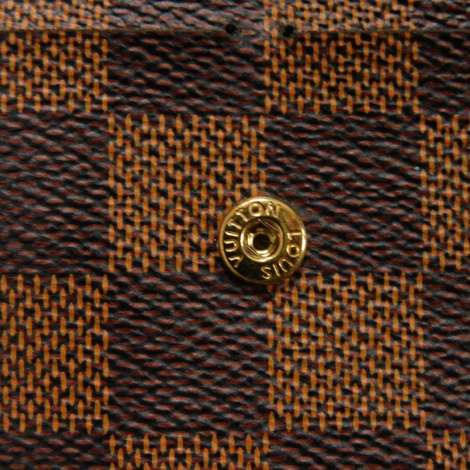 Louis Vuitton Louis Vuitton Long Wallet Portefeuille Caïssa Ebene Brown Red Bicolor Bi-fold Snap Button Damier Cerise N61221 Men's Women's Size ONE SIZE - 21 Thumbnail